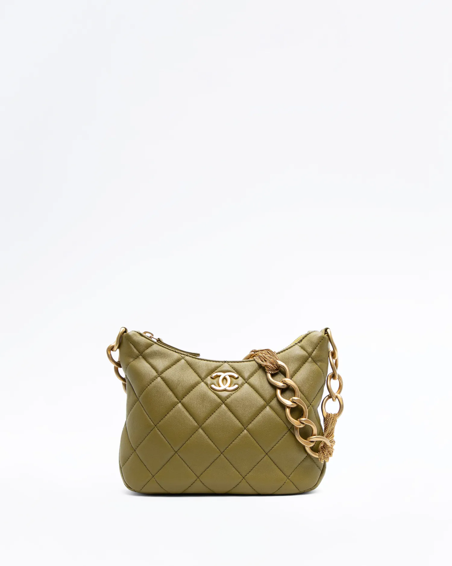 Lambskin Mixed Chain Link Hobo Bag