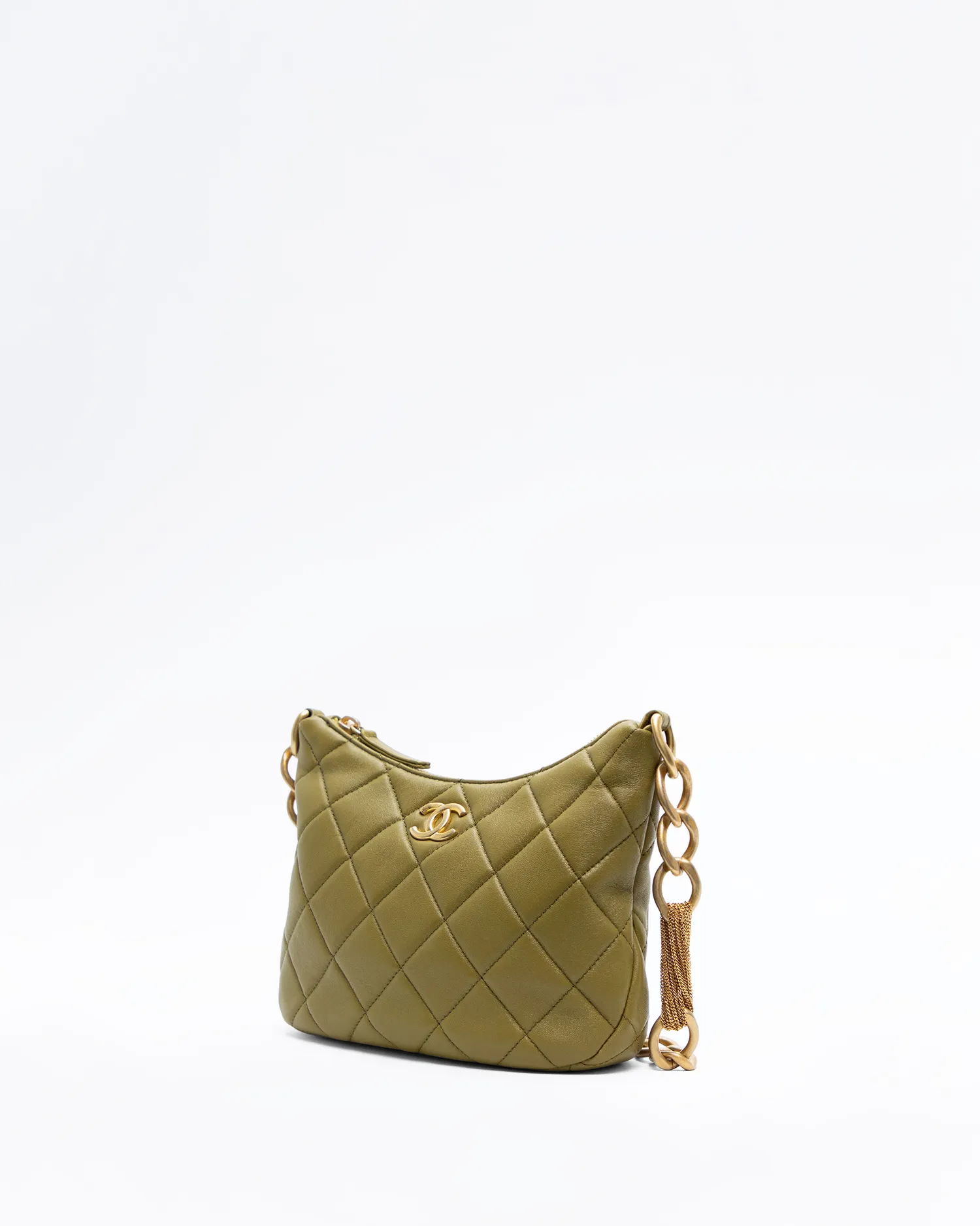 Lambskin Mixed Chain Link Hobo Bag