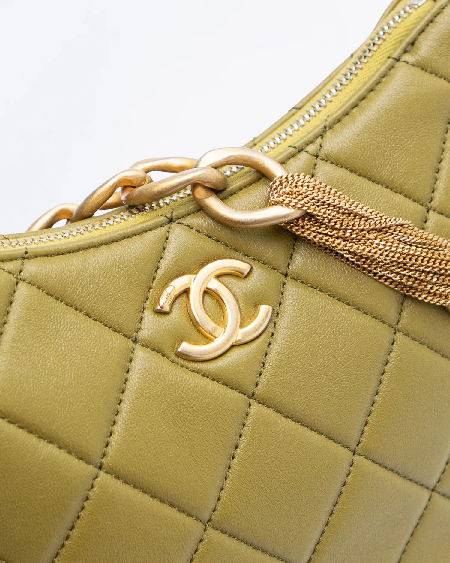 Lambskin Mixed Chain Link Hobo Bag