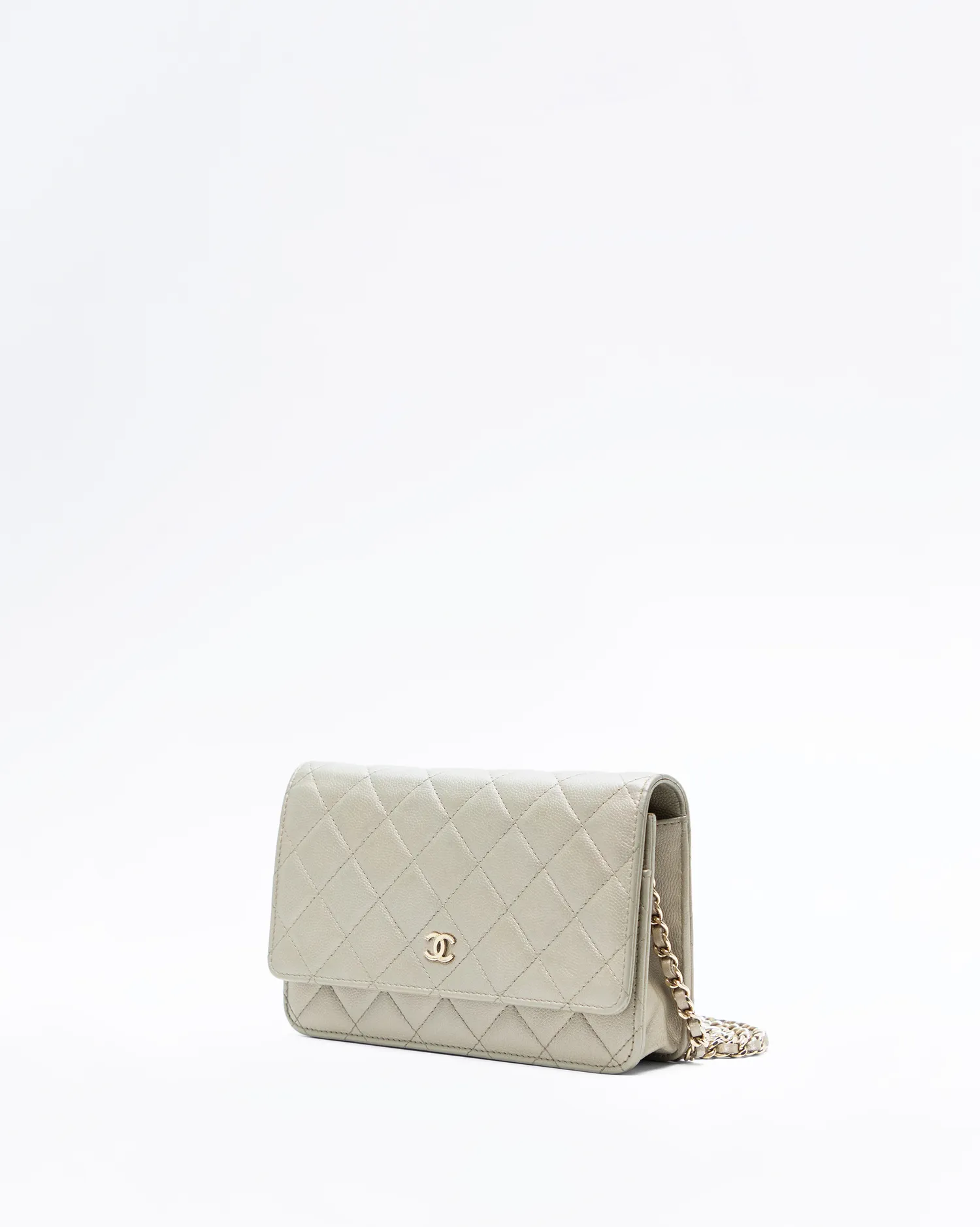 Caviar Quilted Wallet on a Chain