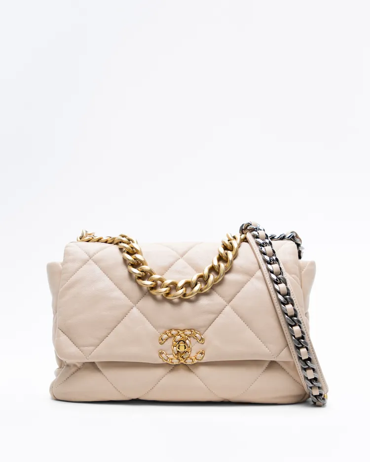 Lambskin Chanel 19 Large Flap Bag