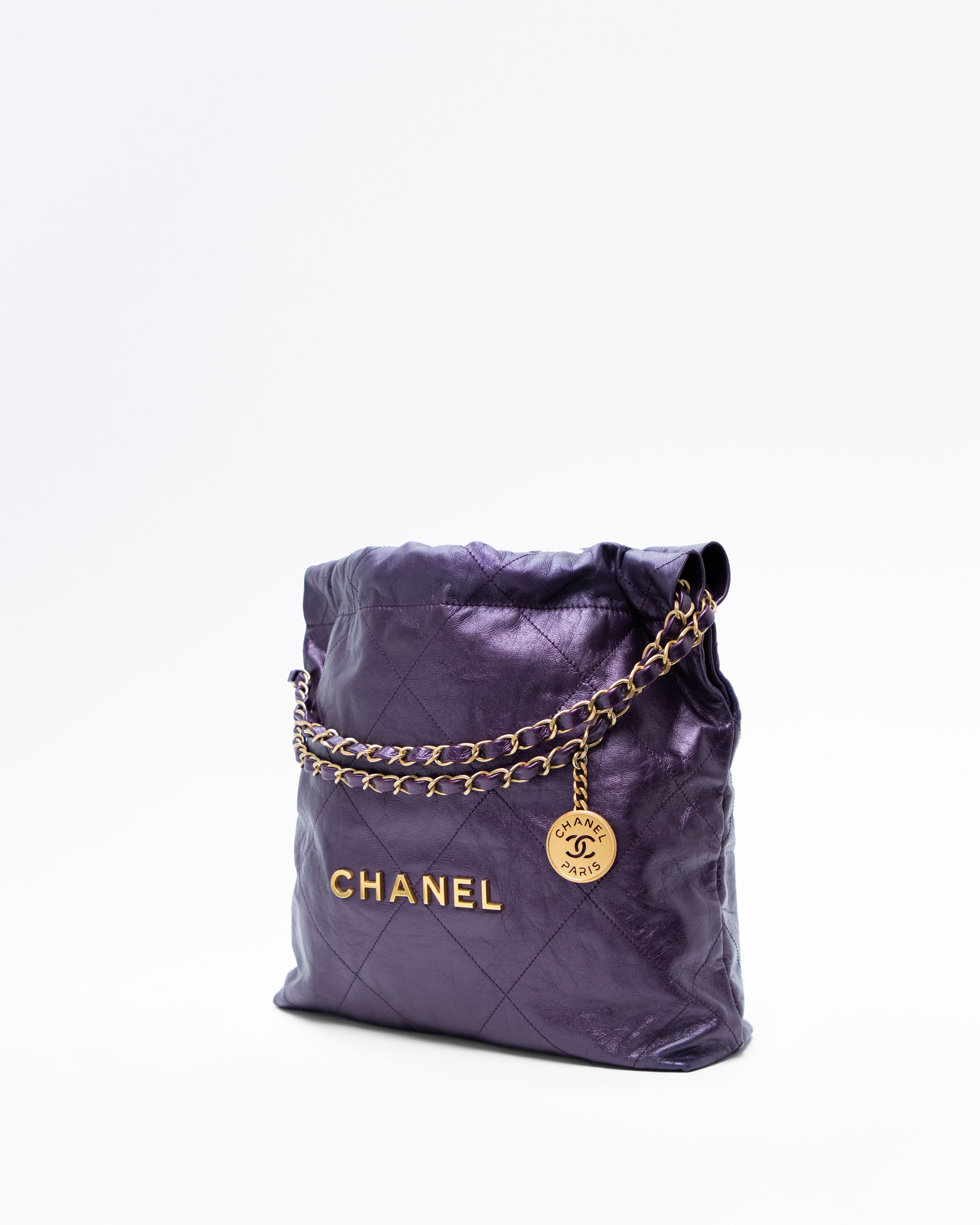 Chanel Metallic Chanel 22 Small Handbag | Vivrelle