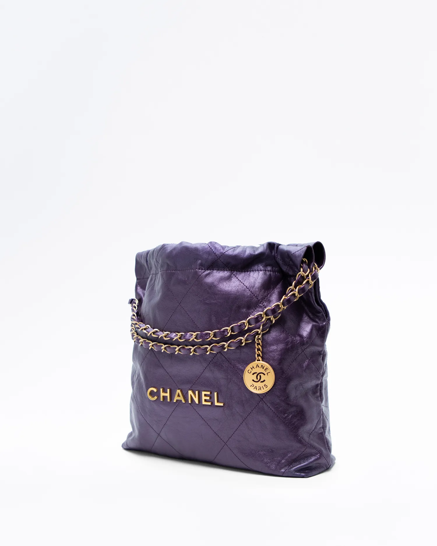 Metallic Chanel 22 Small Handbag