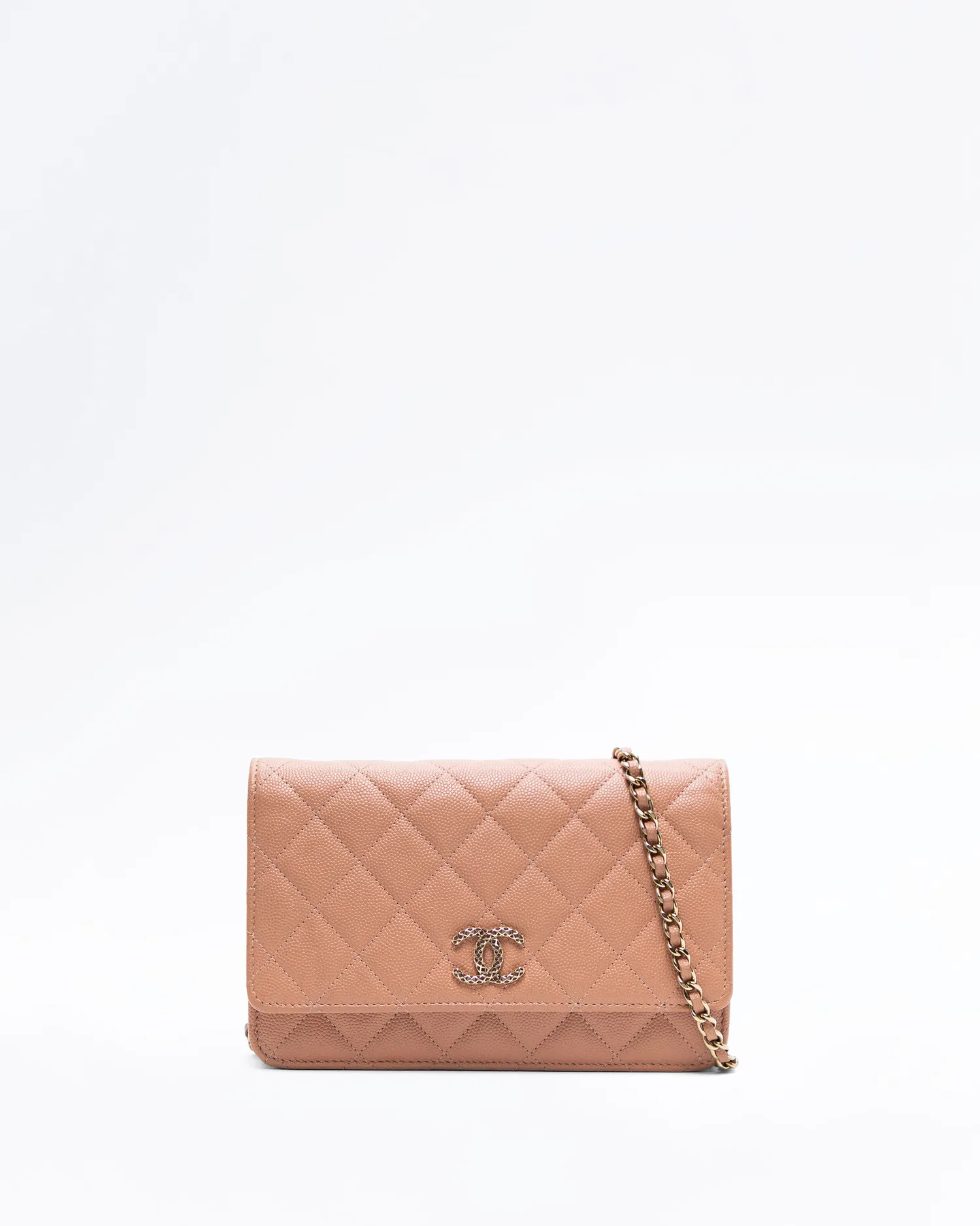 Caviar Textured CC Wallet on a Chain