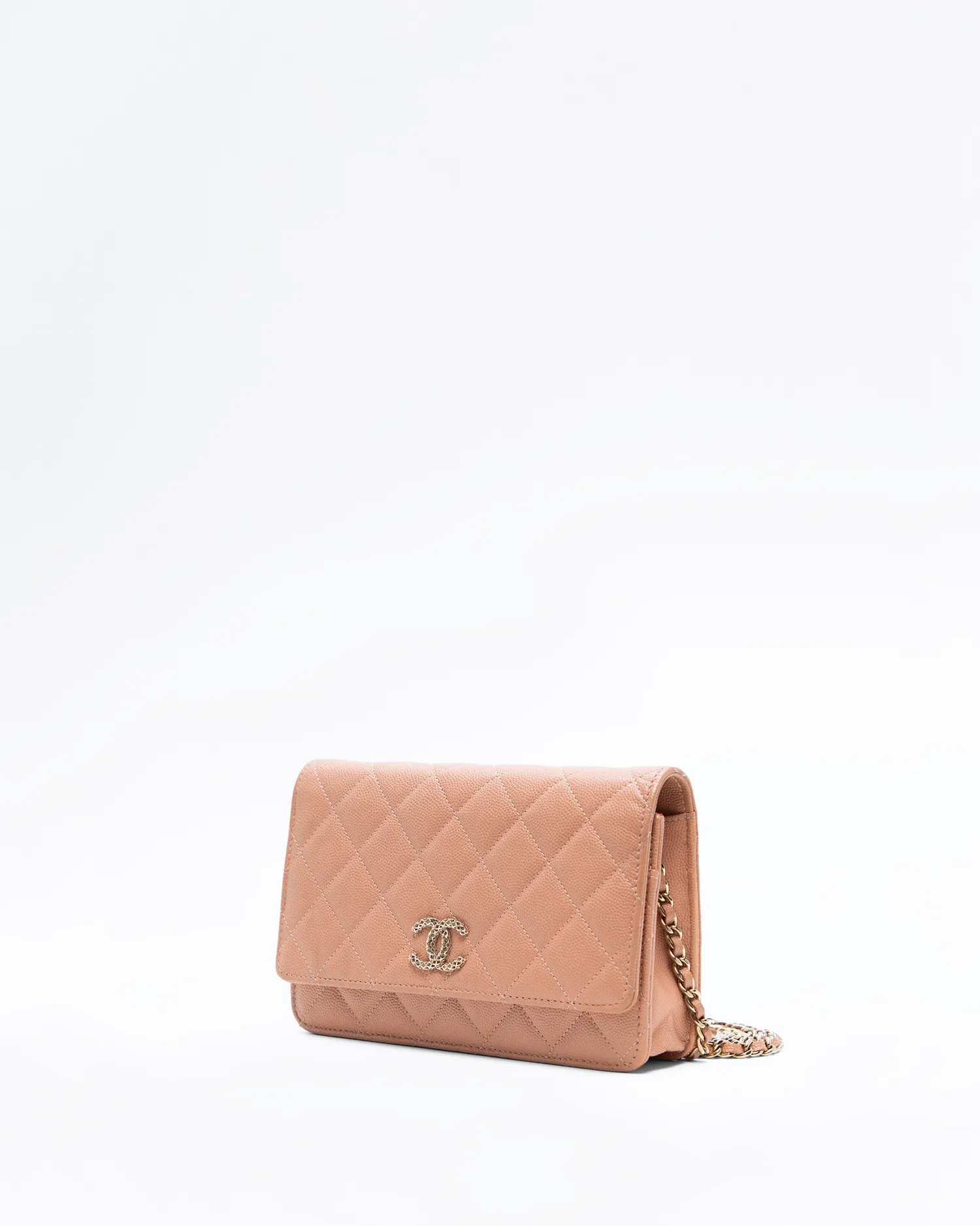 Caviar Textured CC Wallet on a Chain