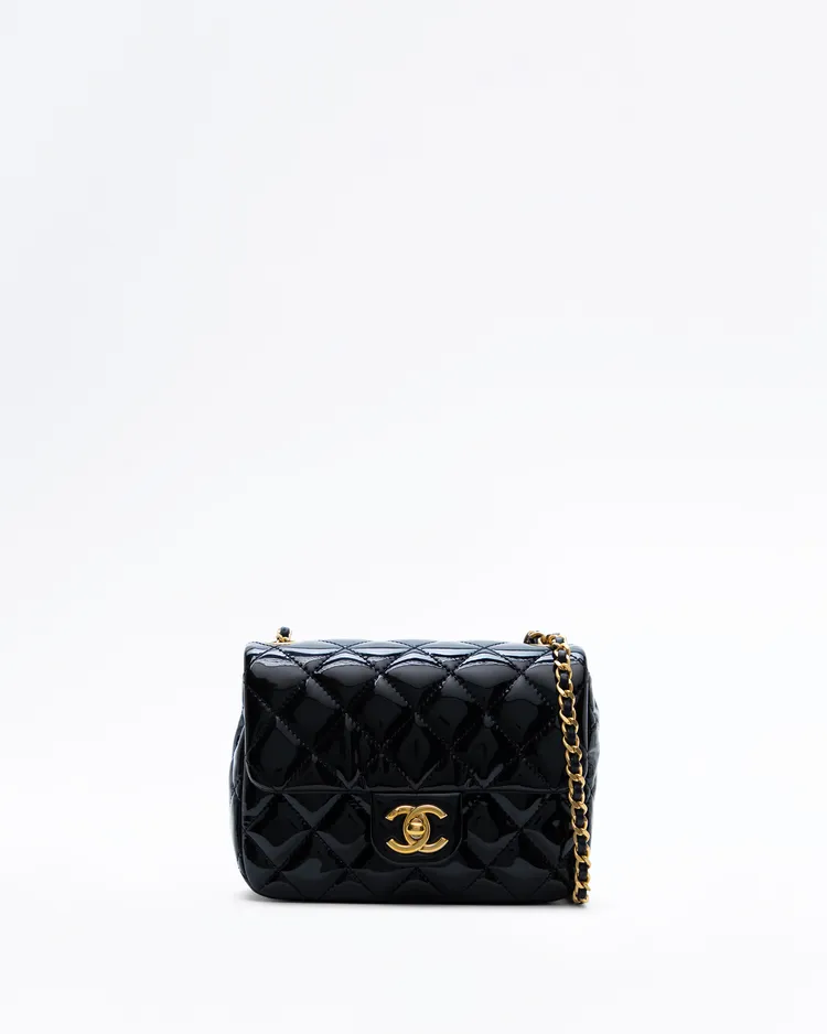 Patent Coco de Toi Heart Mini Flap Bag