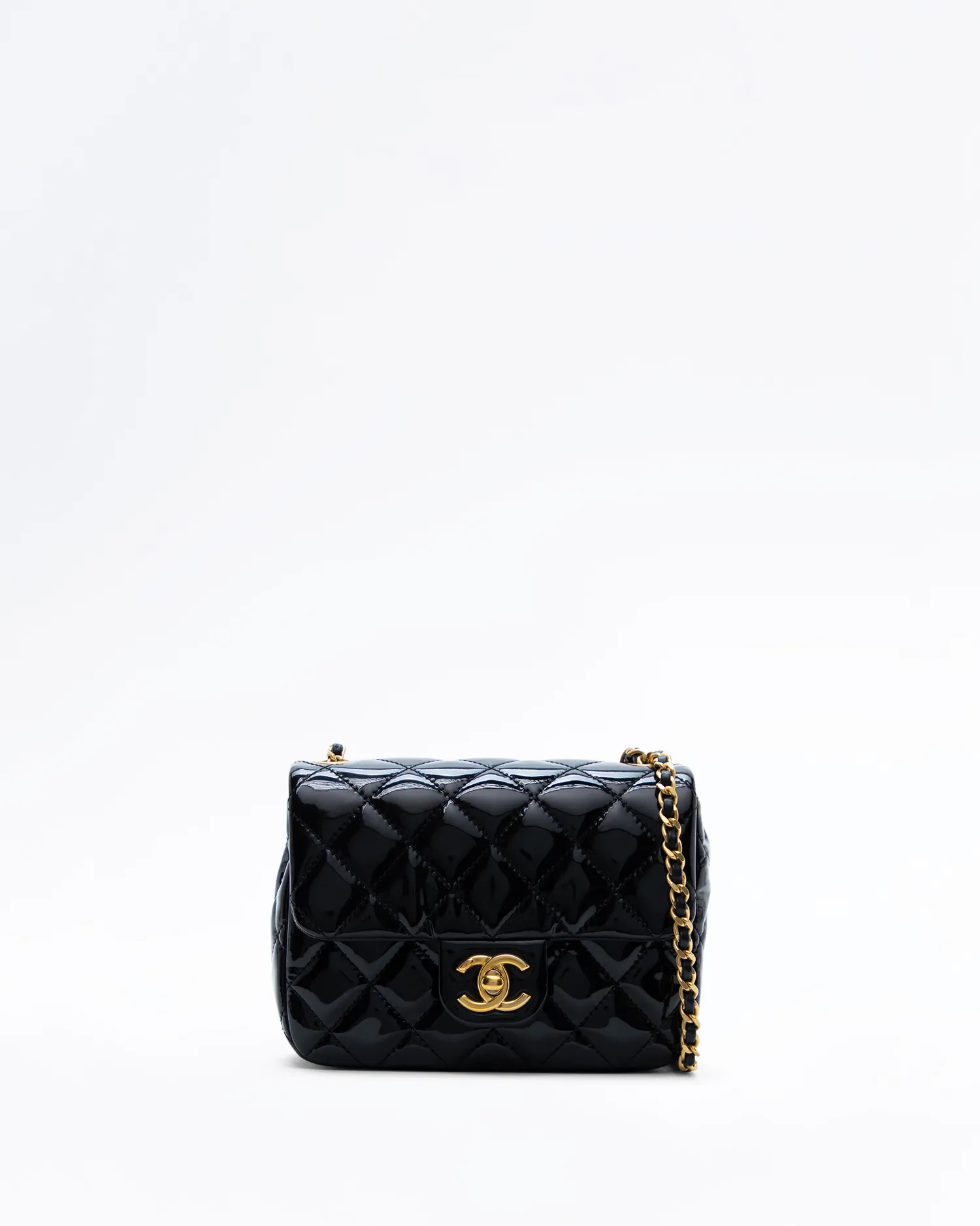 Patent Coco de Toi Heart Mini Flap Bag