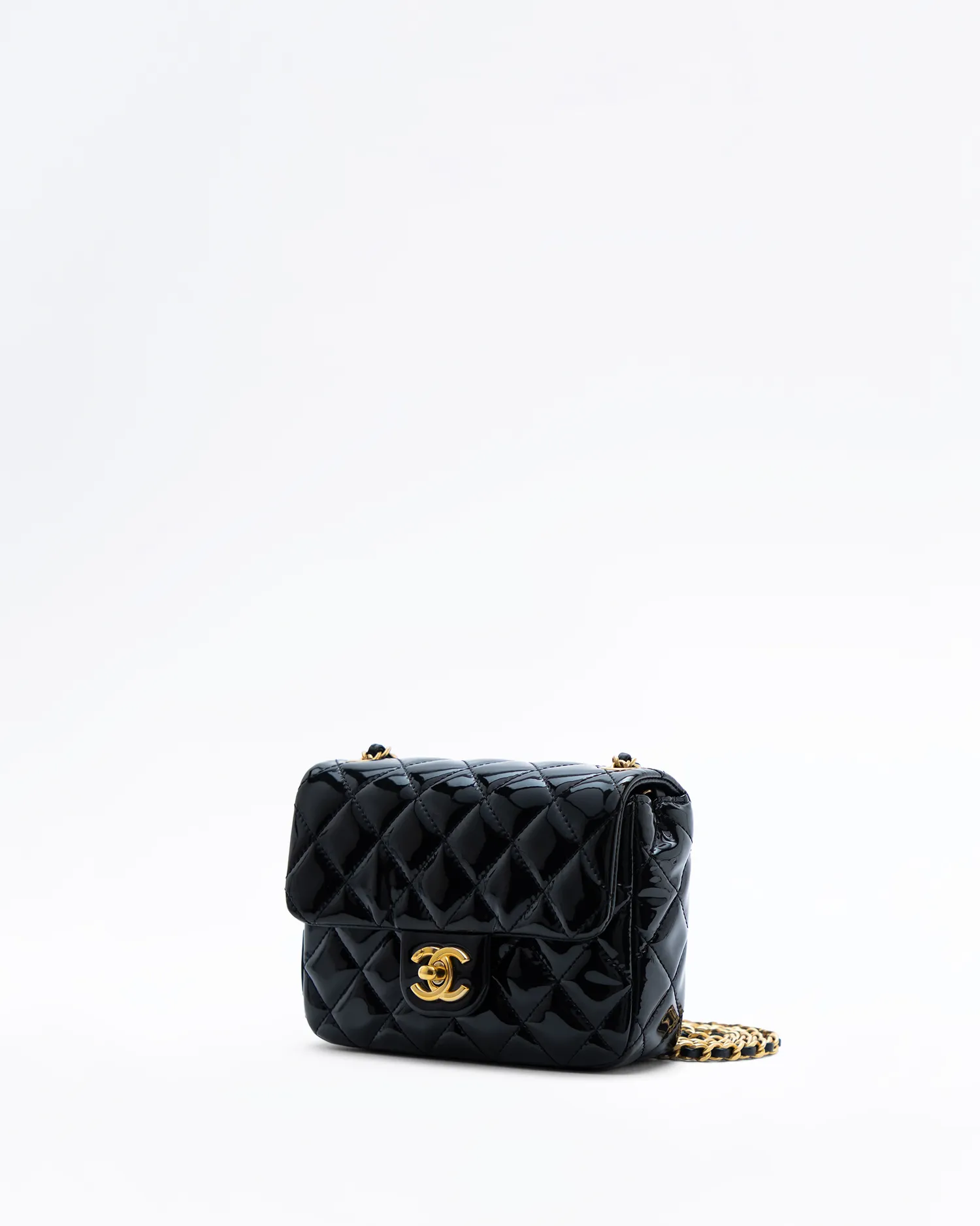 Patent Coco de Toi Heart Mini Flap Bag