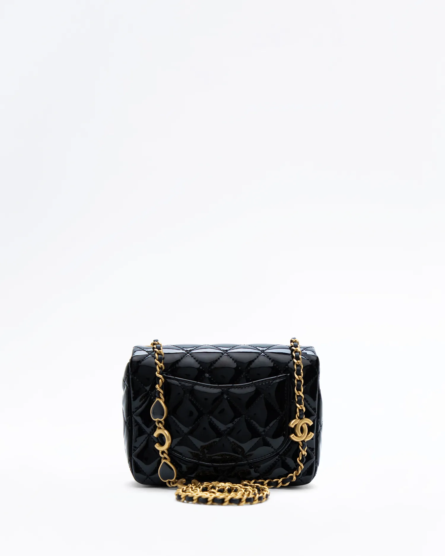 Patent Coco de Toi Heart Mini Flap Bag