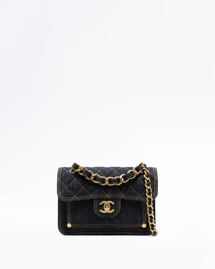 Denim Double You Mini Flap Bag