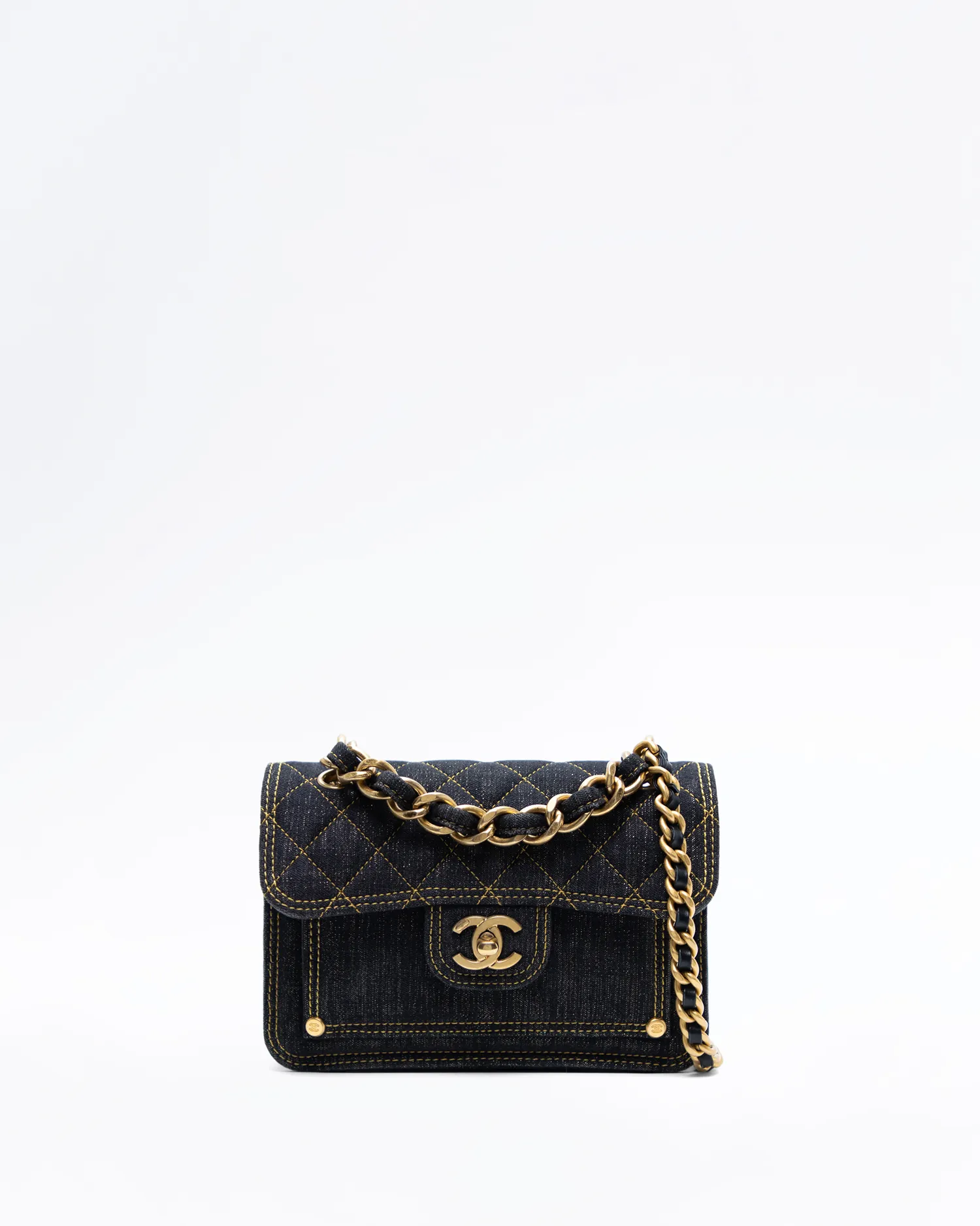 Denim Double You Mini Flap Bag