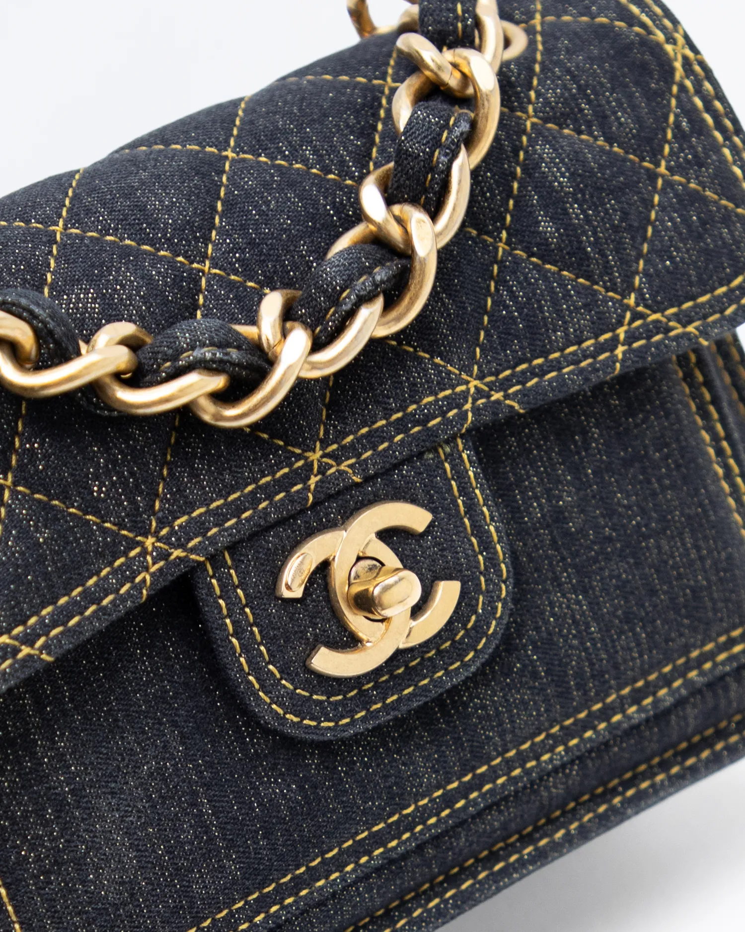 Denim Double You Mini Flap Bag