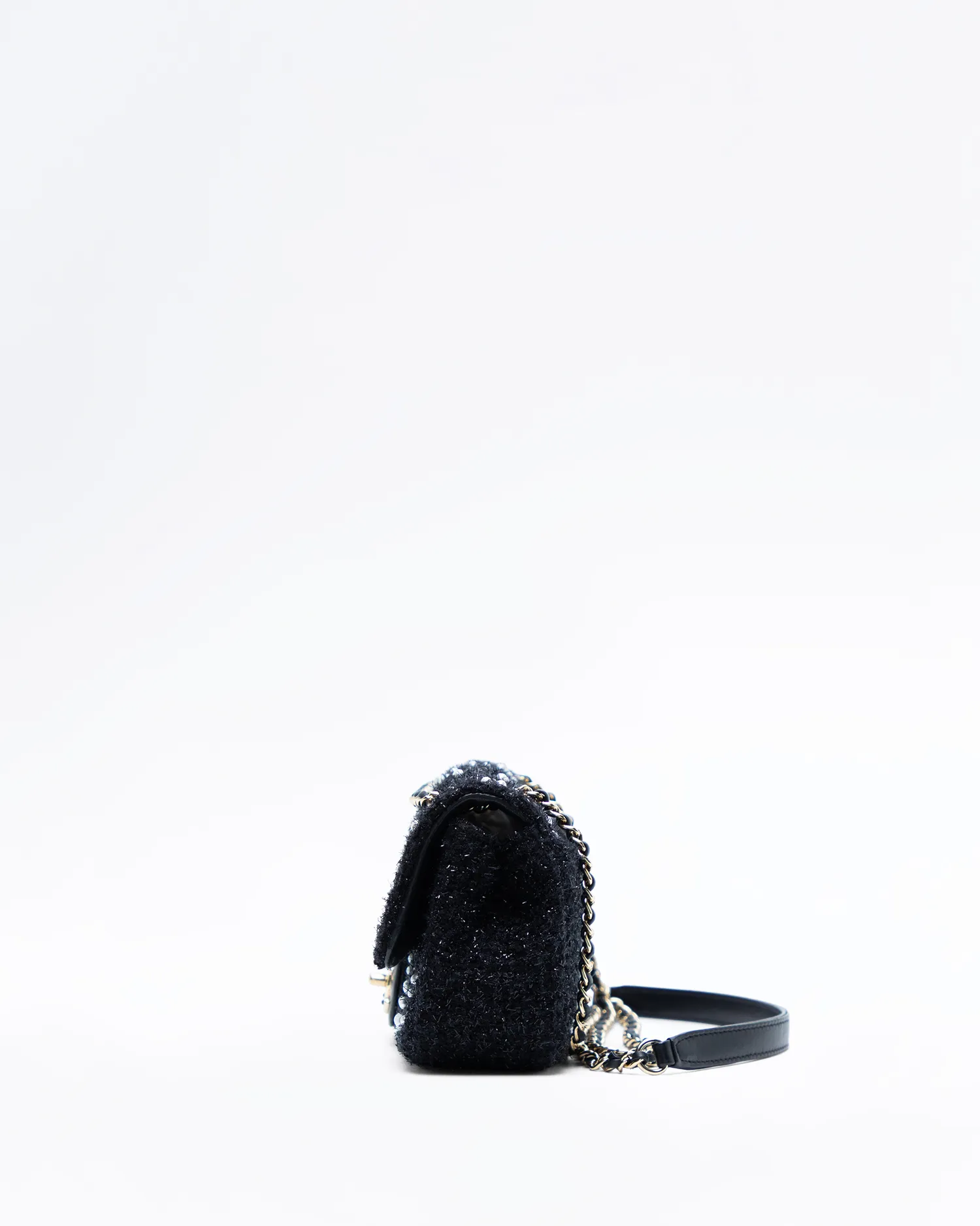 Tweed Cosmos Pearl Flap Bag