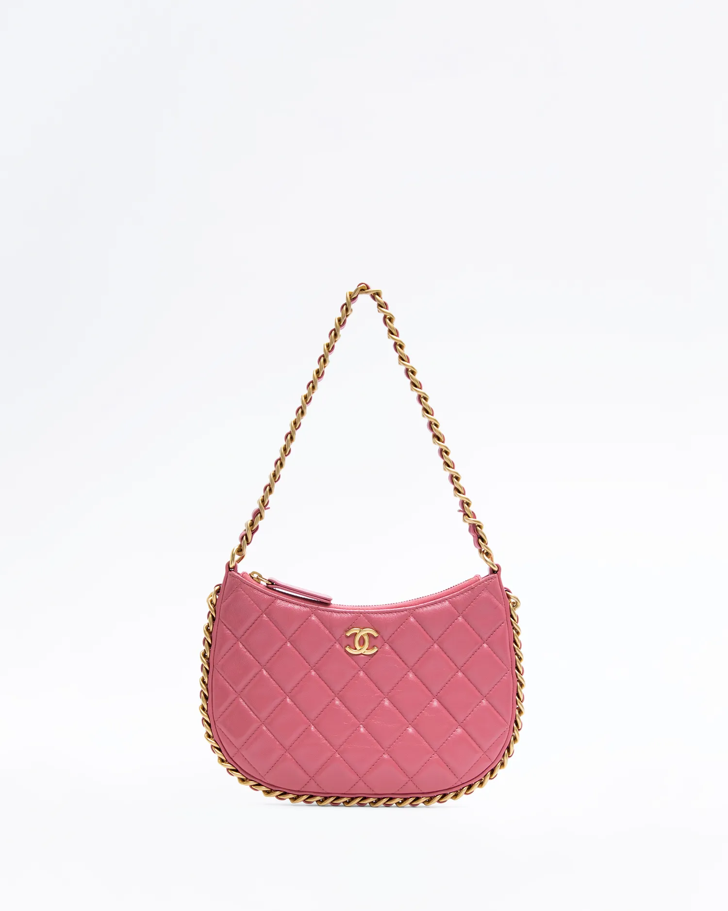 Lambskin Chain Around Hobo Bag