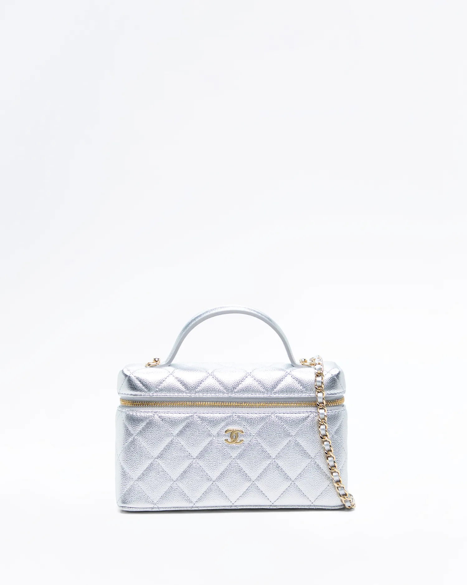 Caviar Slim Vanity Case with Chain