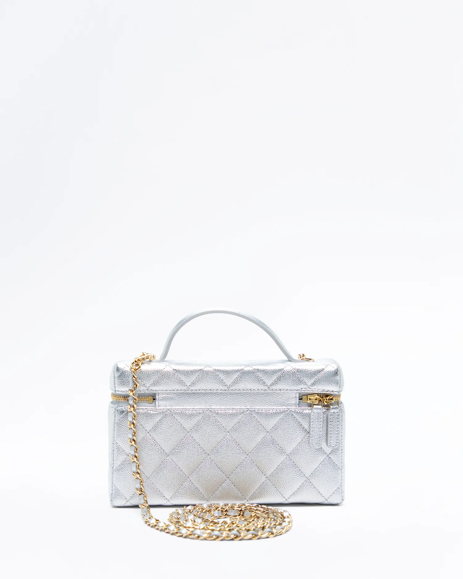 Caviar Slim Vanity Case with Chain