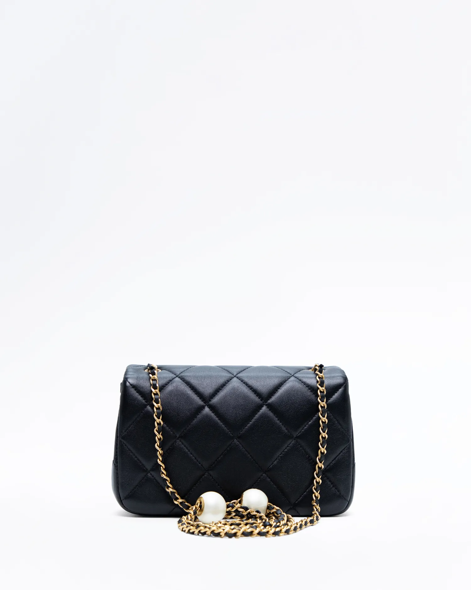 Lambskin Double Pearl Small Flap Bag