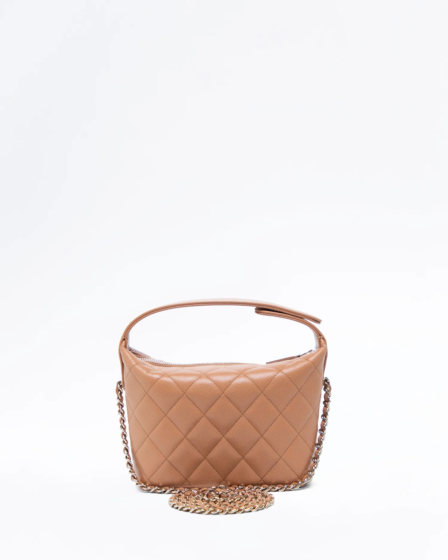 Caviar Quilted Hobo Clutch with Chain