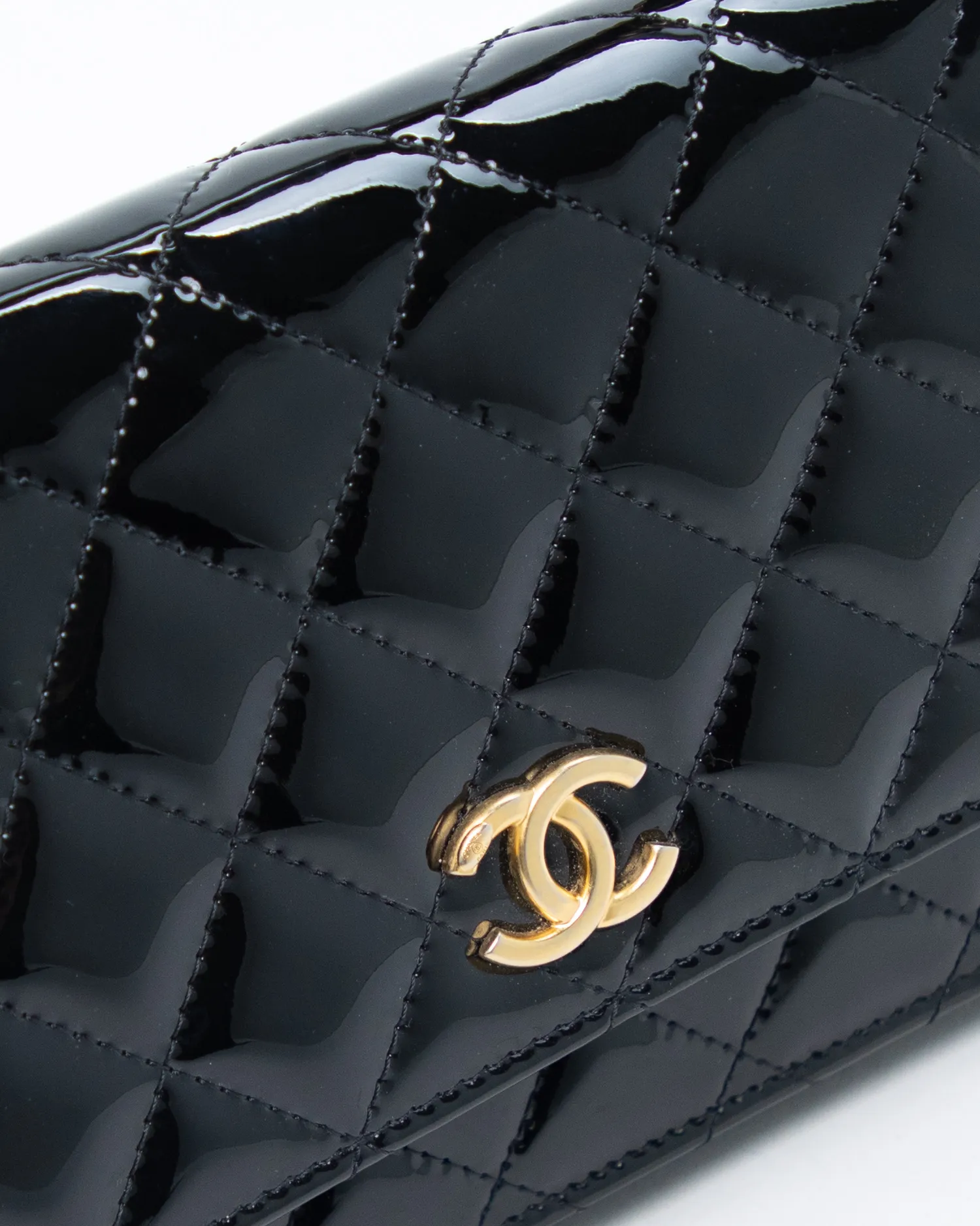 Patent Chain Top Handle Wallet on a Chain