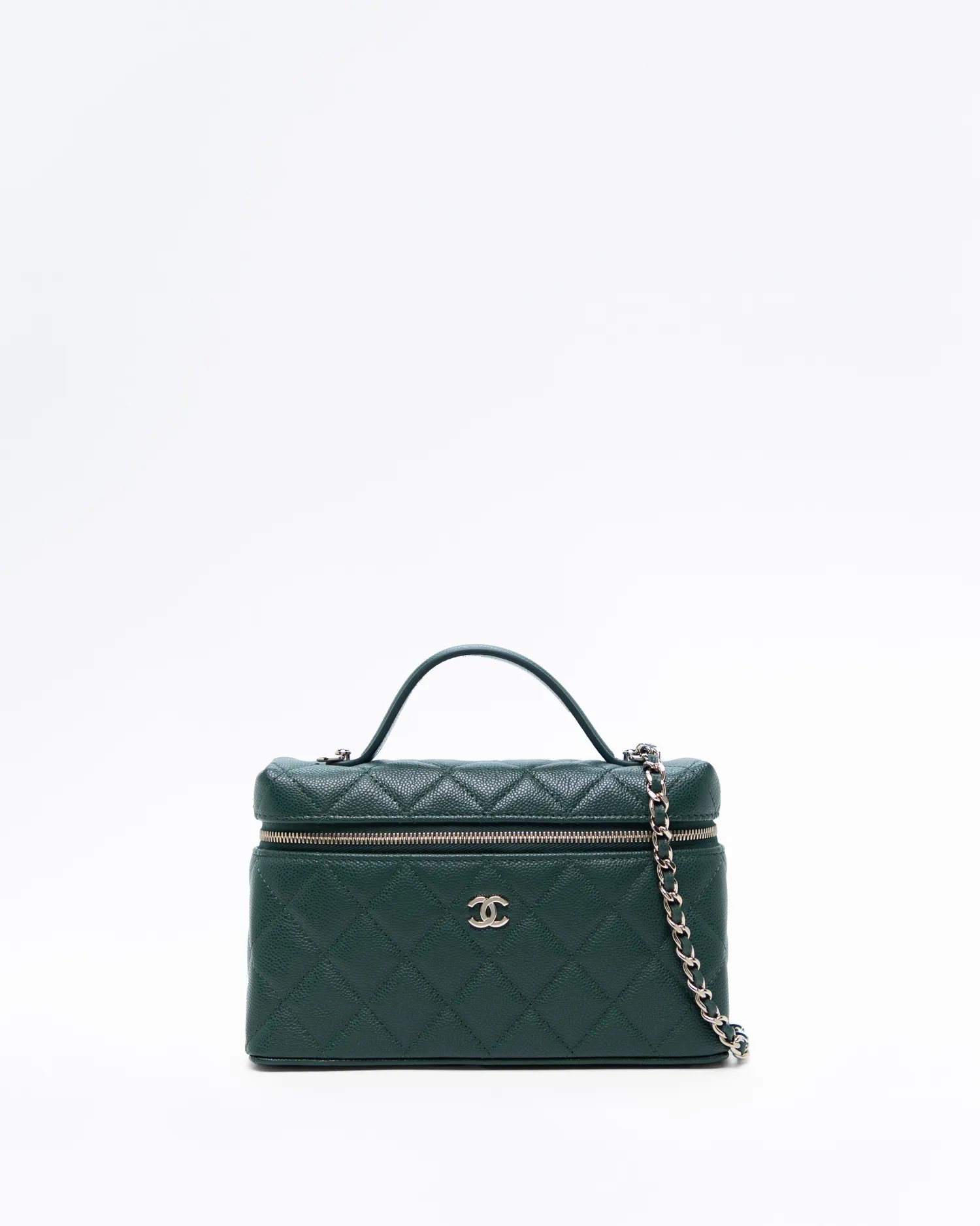 Caviar Slim Vanity Case with Chain