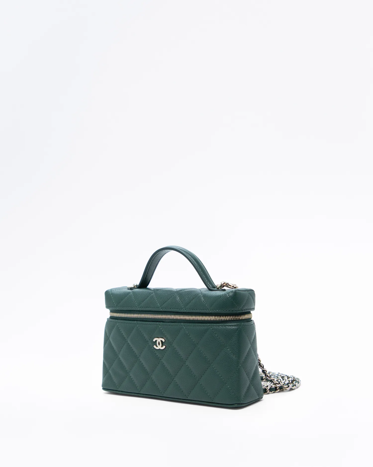 Caviar Slim Vanity Case with Chain