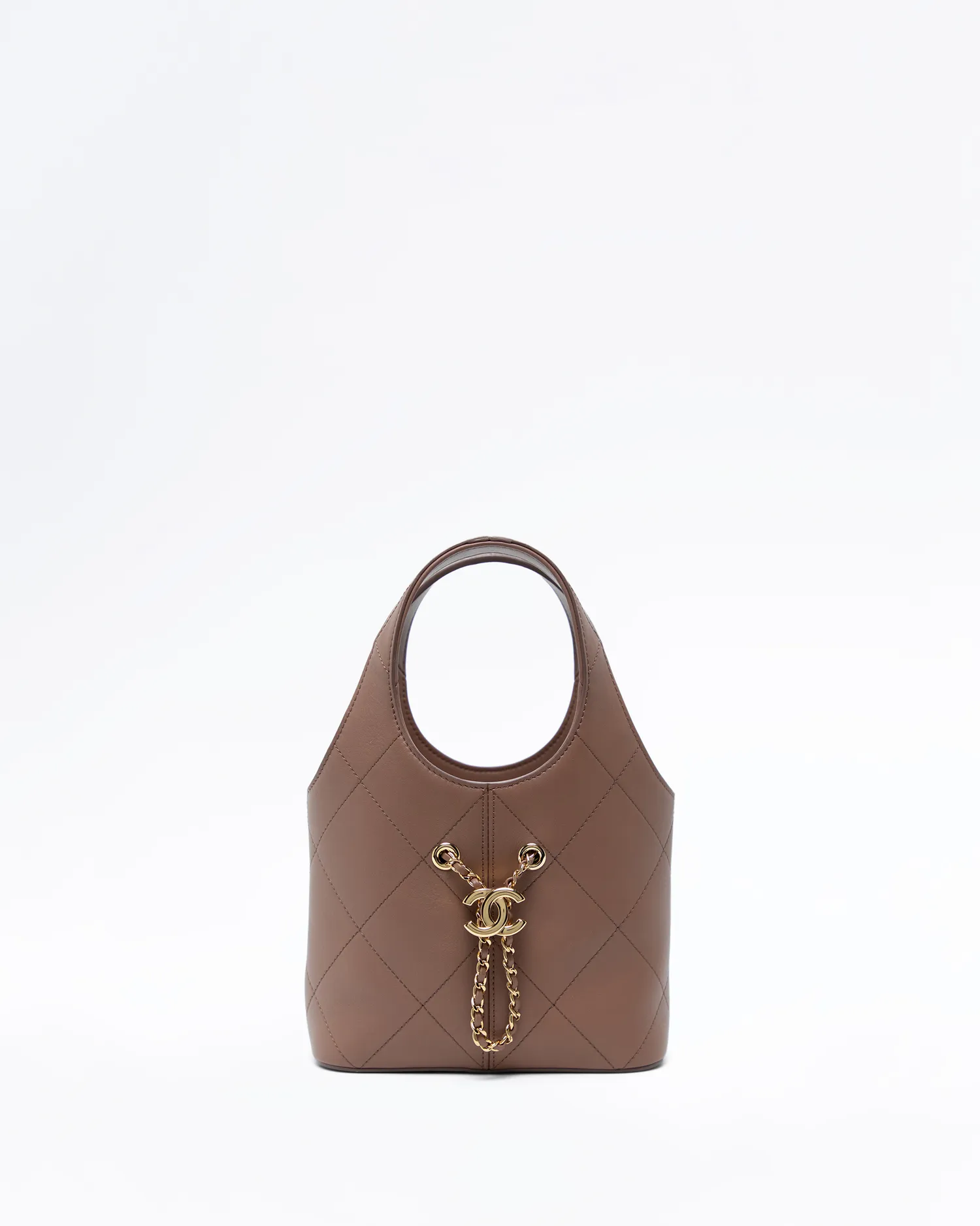 Quilted Small Drawstring Shopping Bag