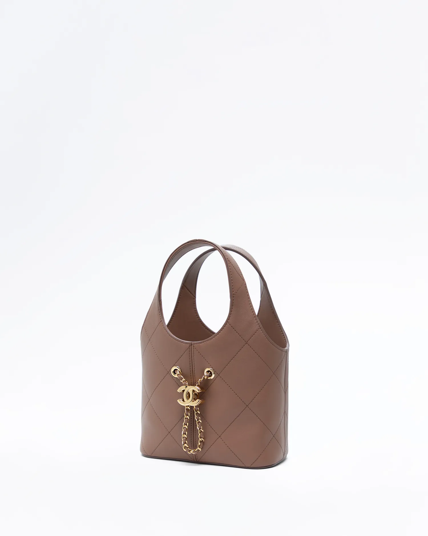 Quilted Small Drawstring Shopping Bag
