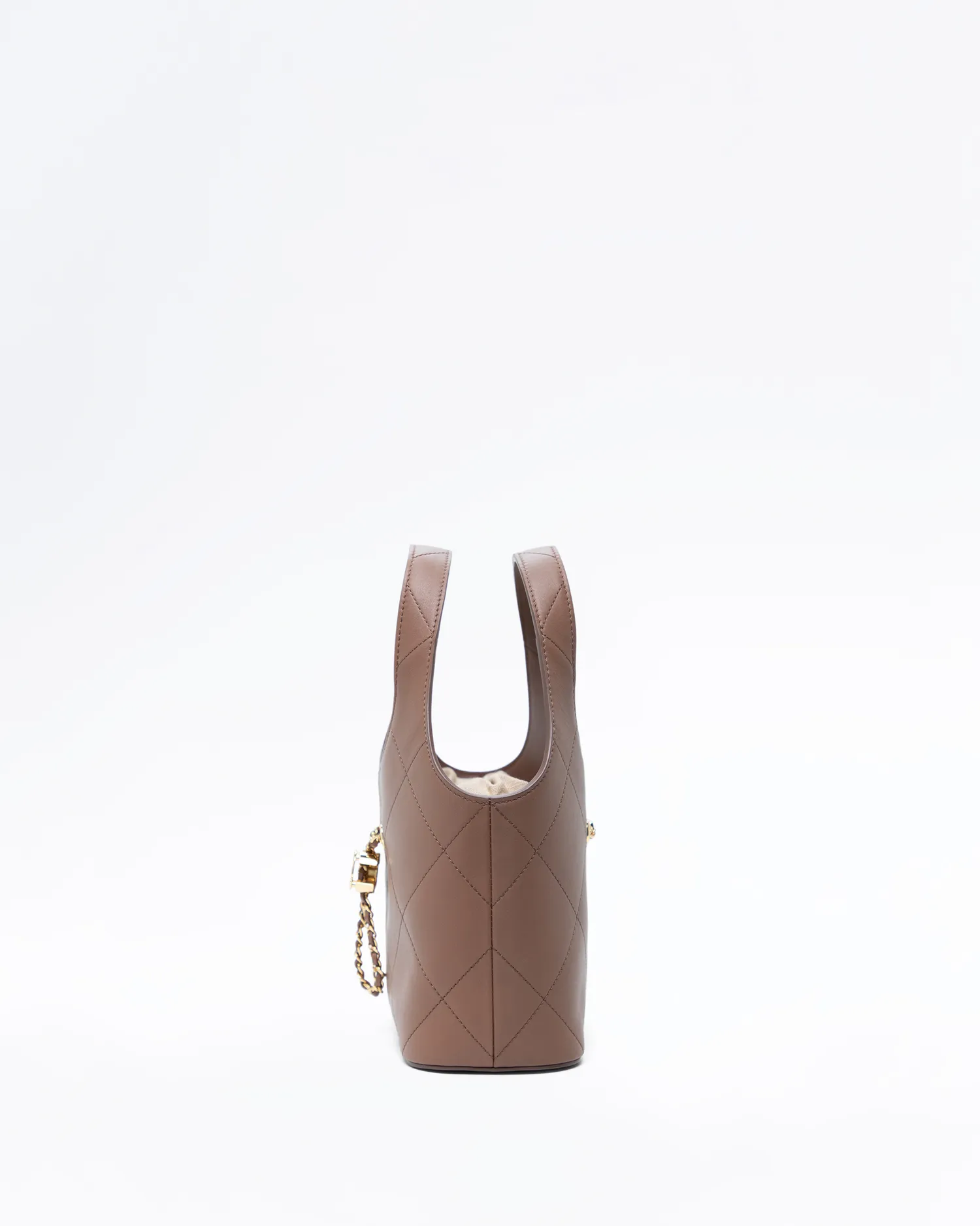 Quilted Small Drawstring Shopping Bag