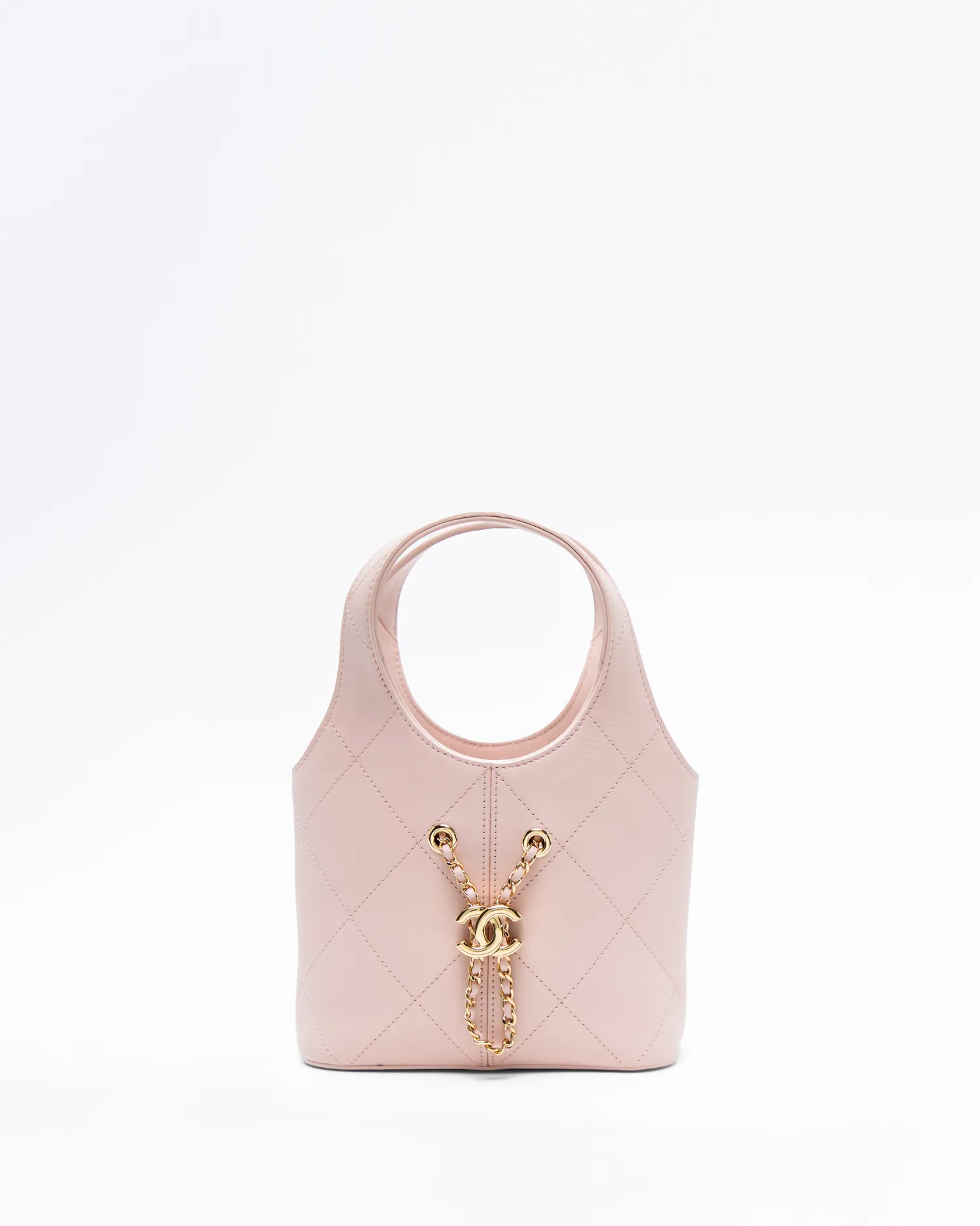 Quilted Small Drawstring Shopping Bag