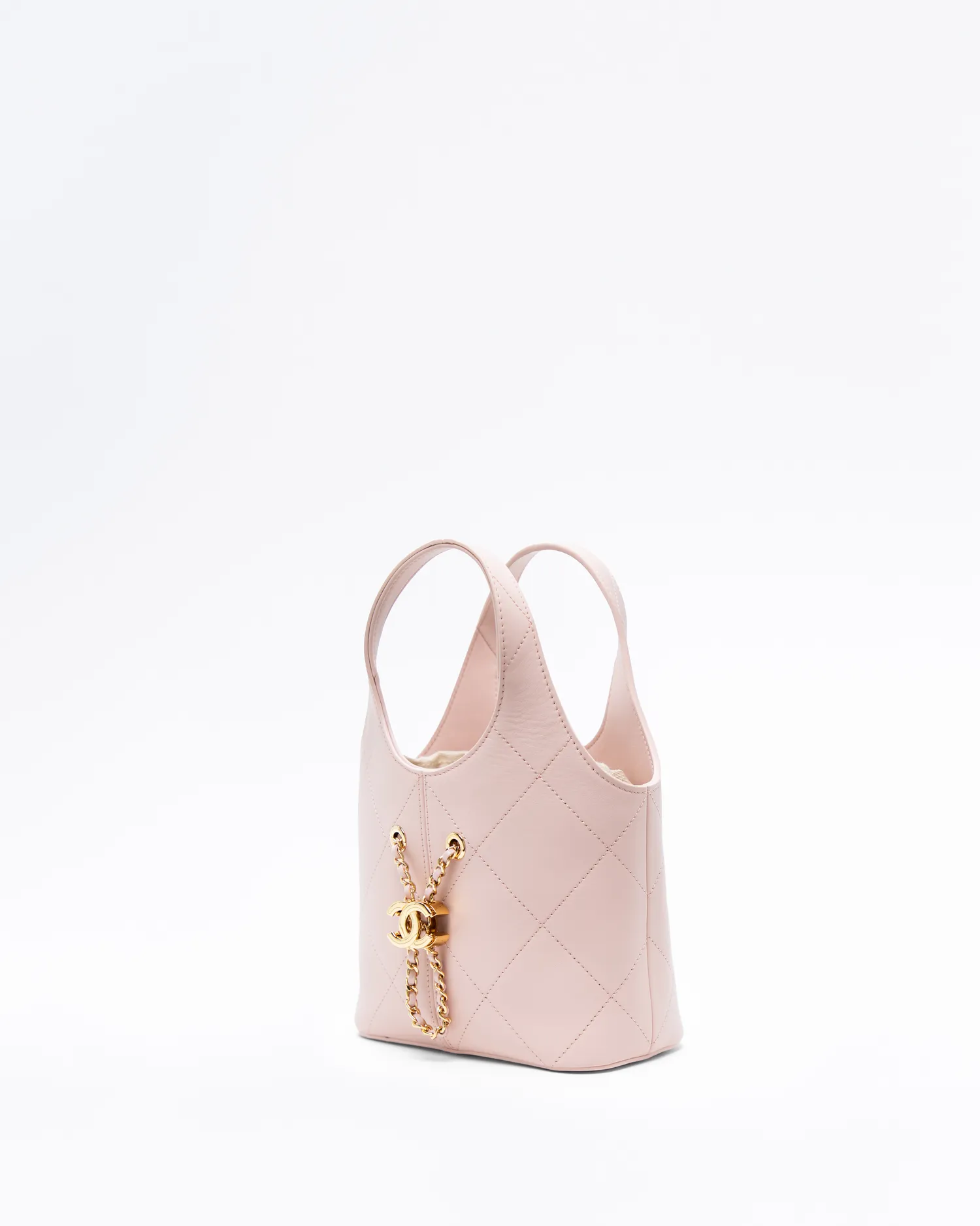 Quilted Small Drawstring Shopping Bag