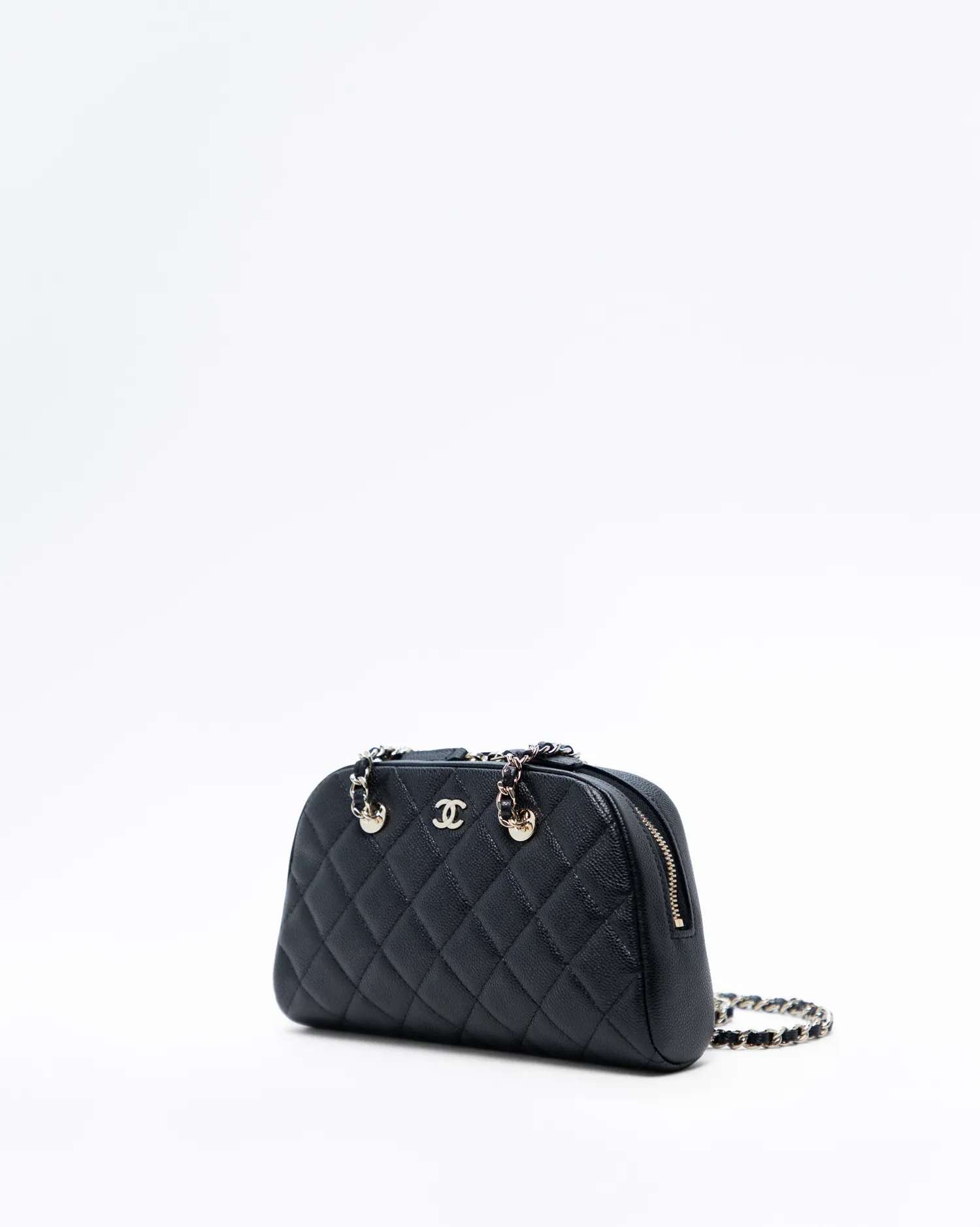 Caviar Bowling Bag with Chain