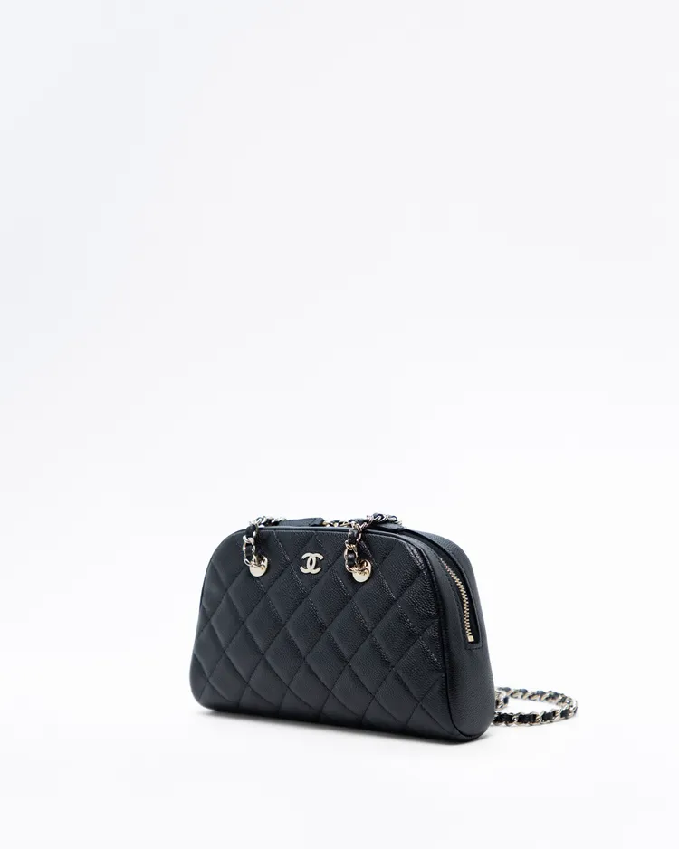 Alternate view angle of Caviar Bowling Bag with Chain