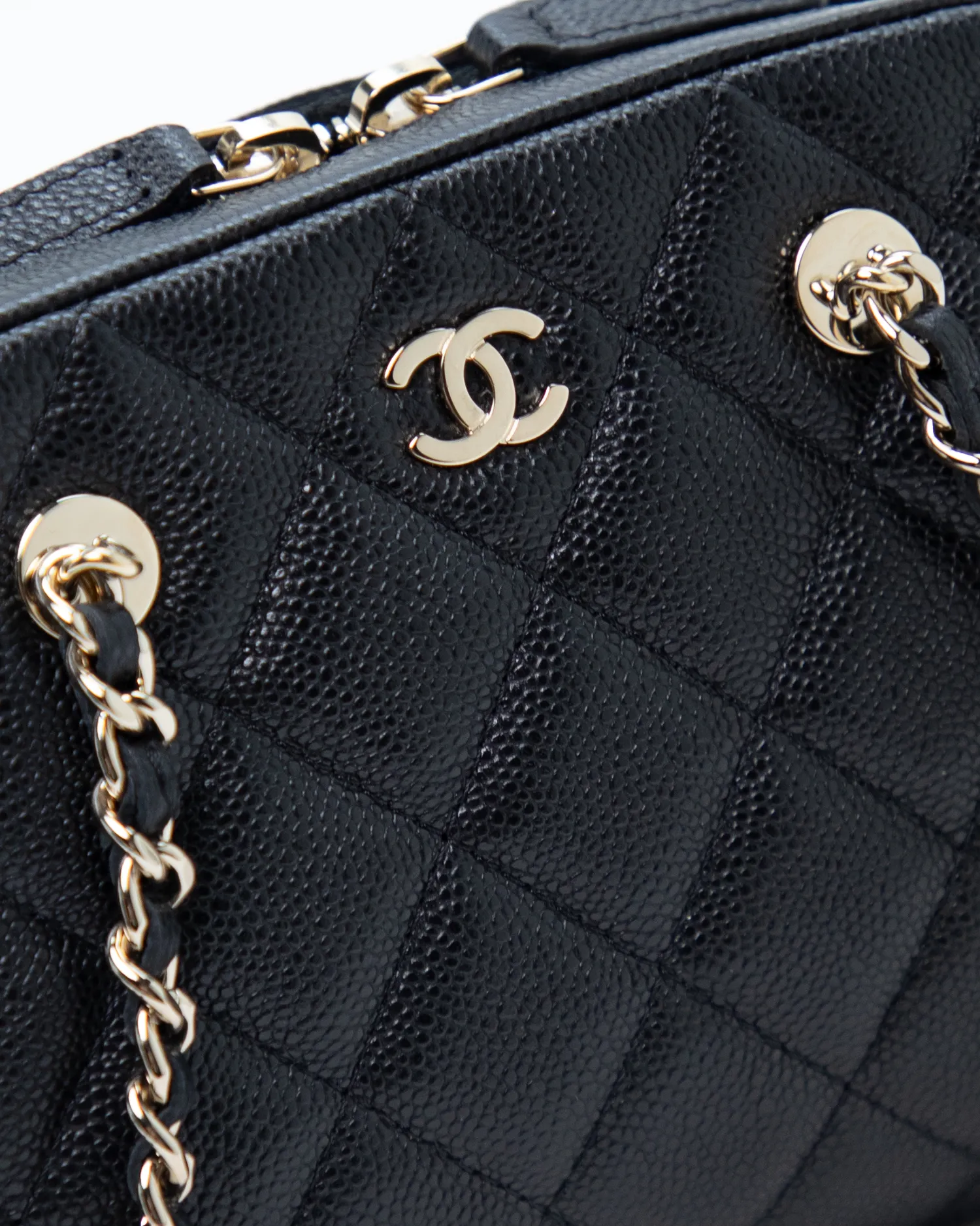 Caviar Bowling Bag with Chain