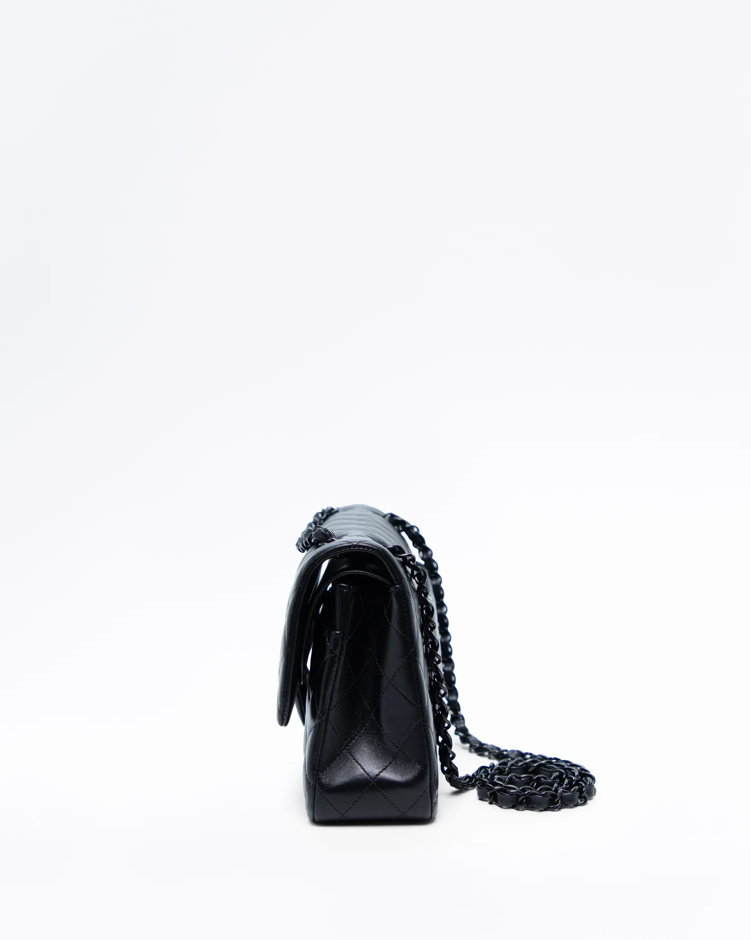 So Black Lambskin Classic Double Flap Bag
