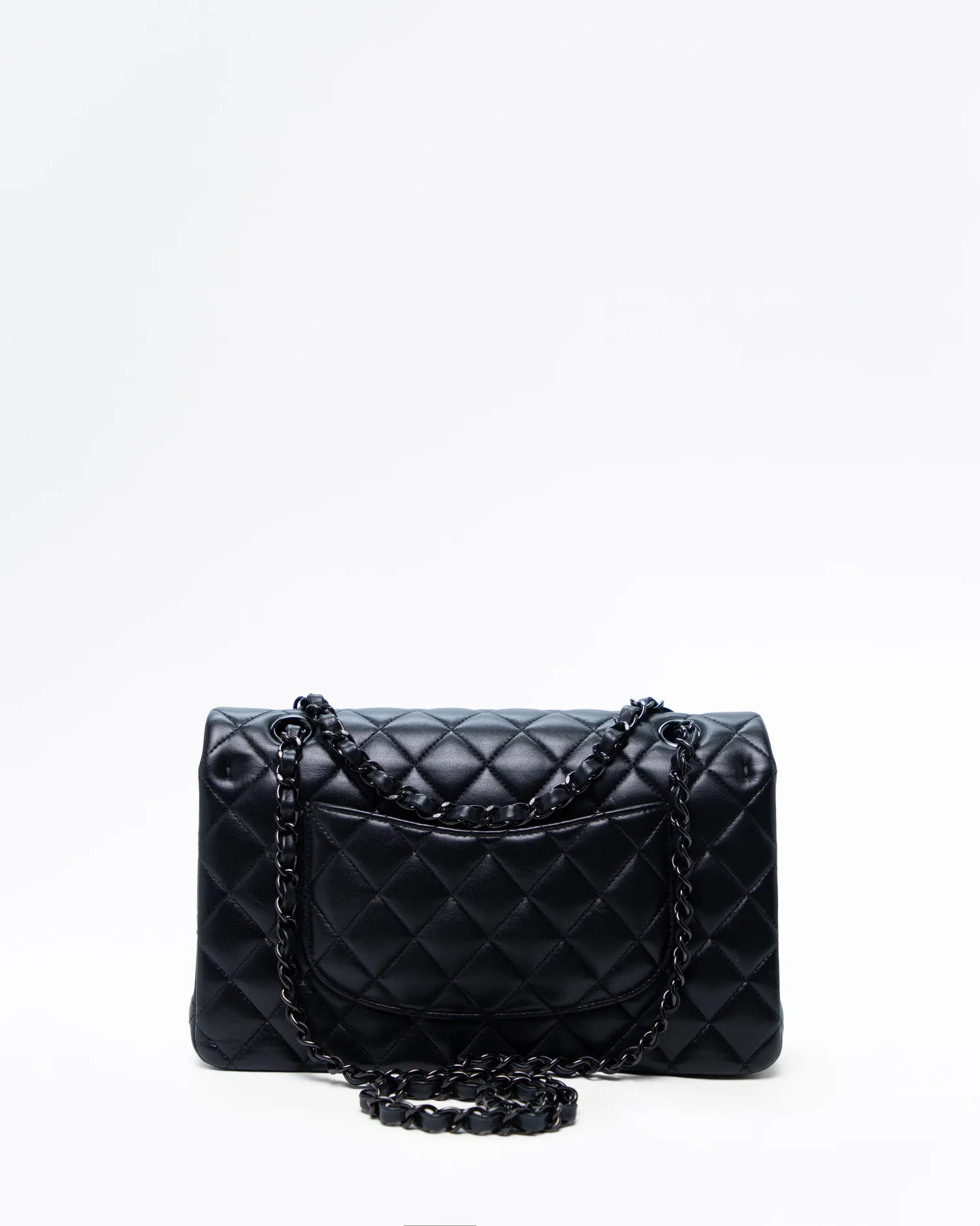 So Black Lambskin Classic Double Flap Bag