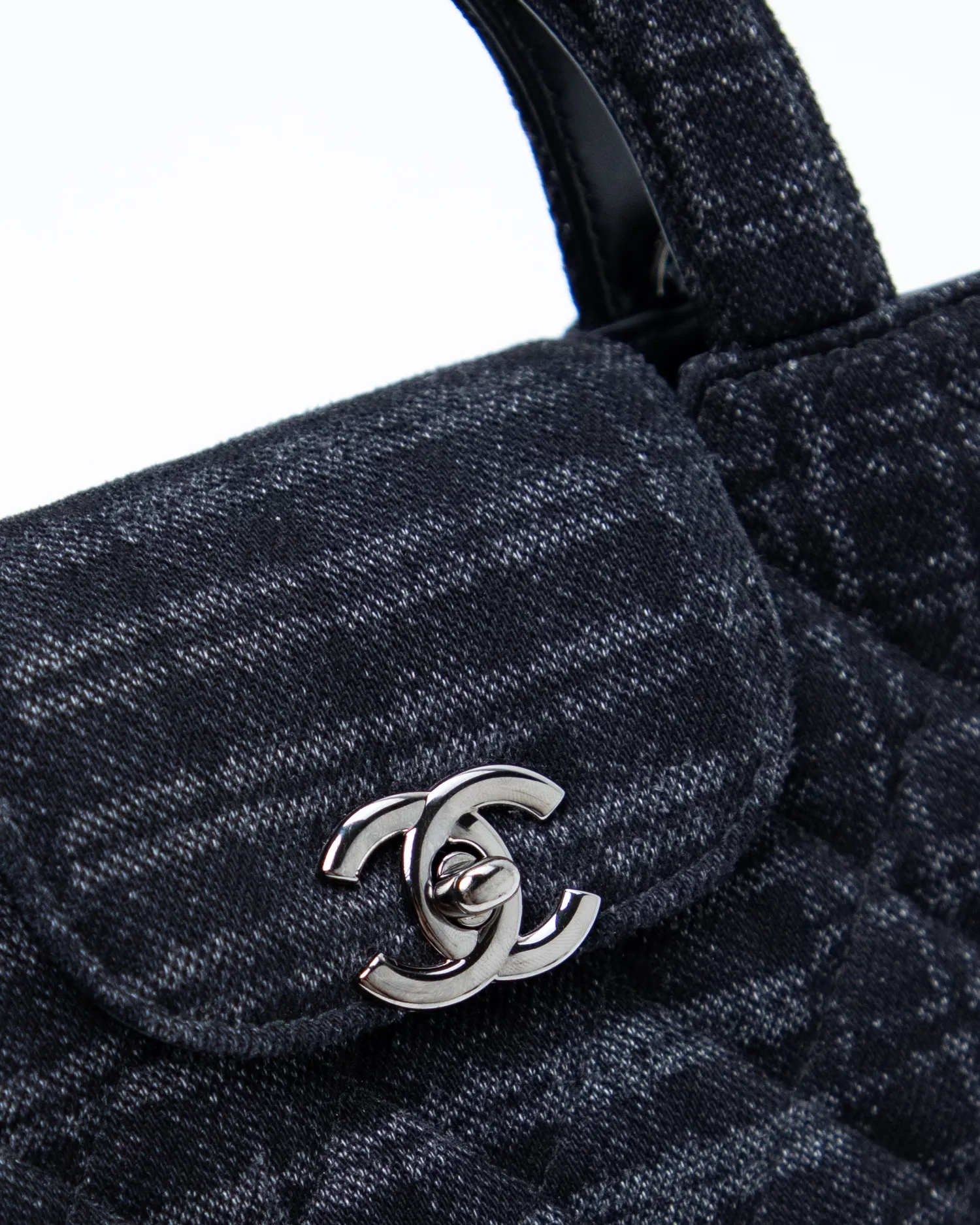Denim Kelly Top Handle Nano Shopping Bag