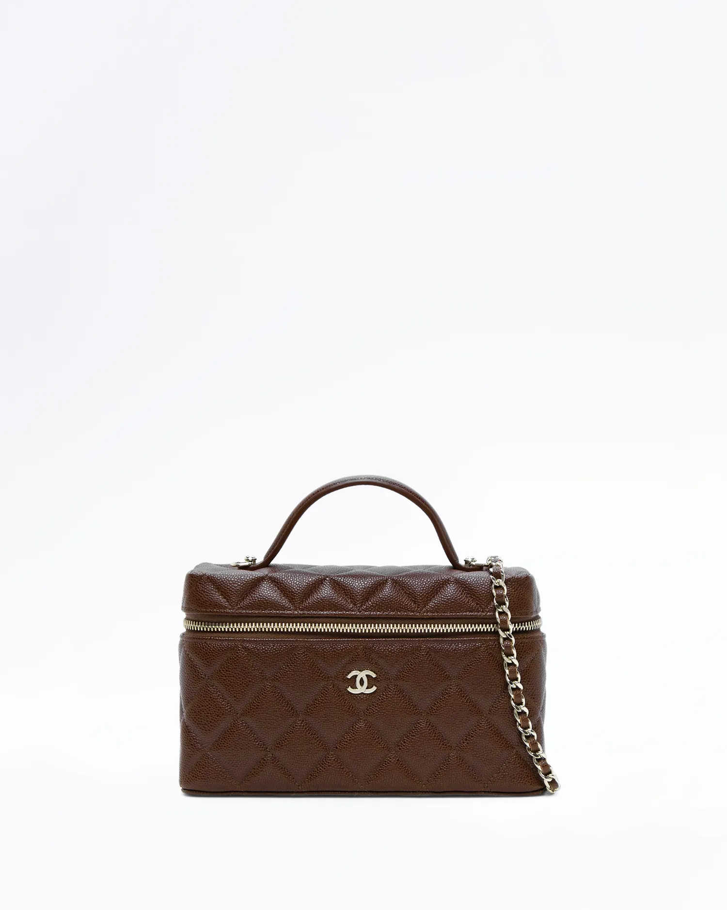 Caviar Slim Vanity Case with Chain
