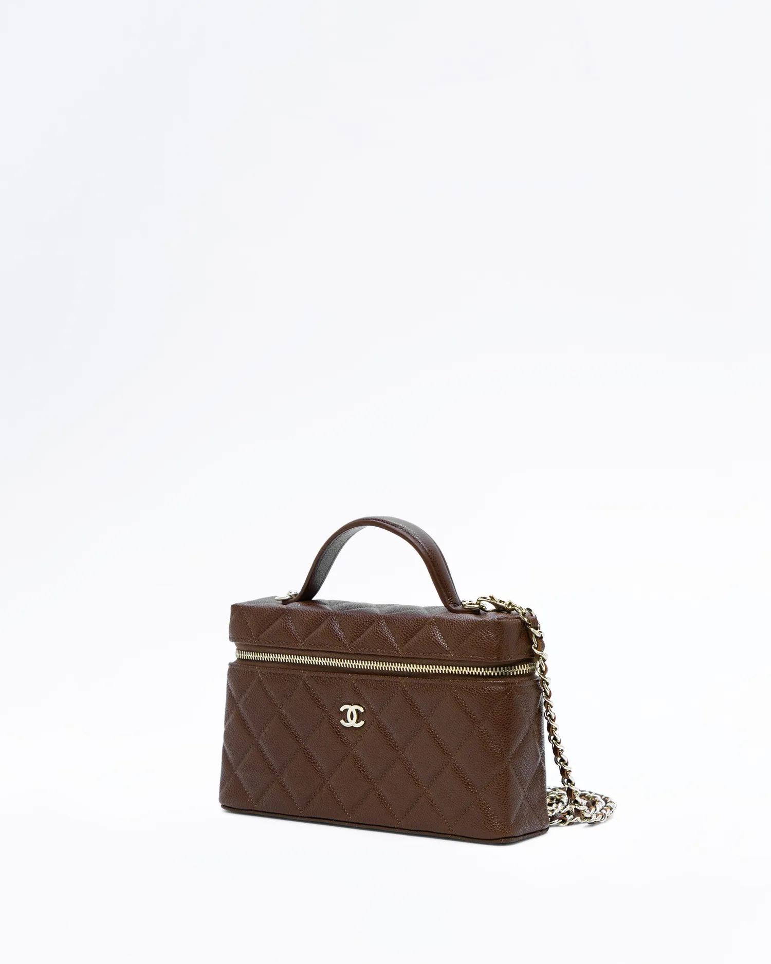 Caviar Slim Vanity Case with Chain