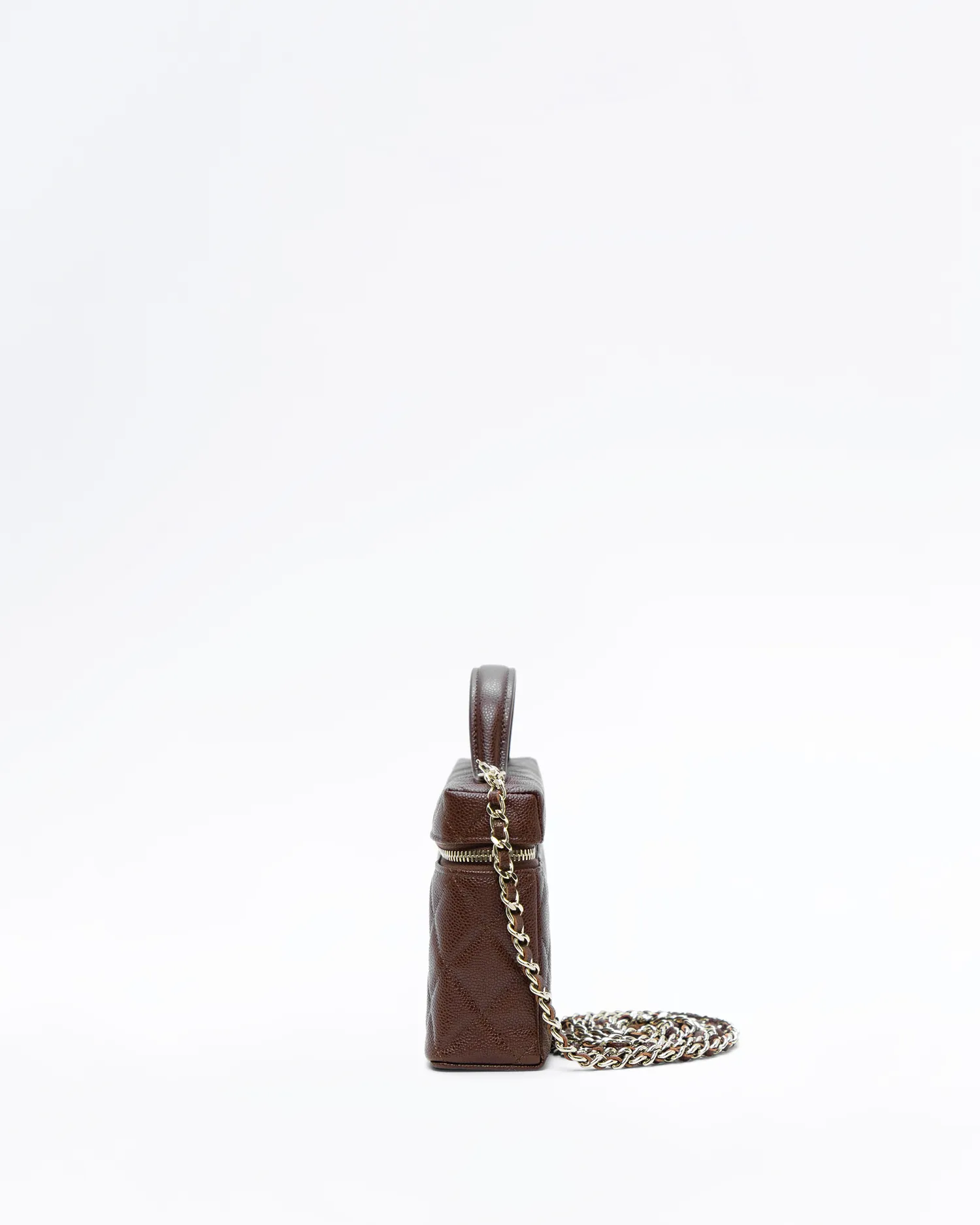 Caviar Slim Vanity Case with Chain