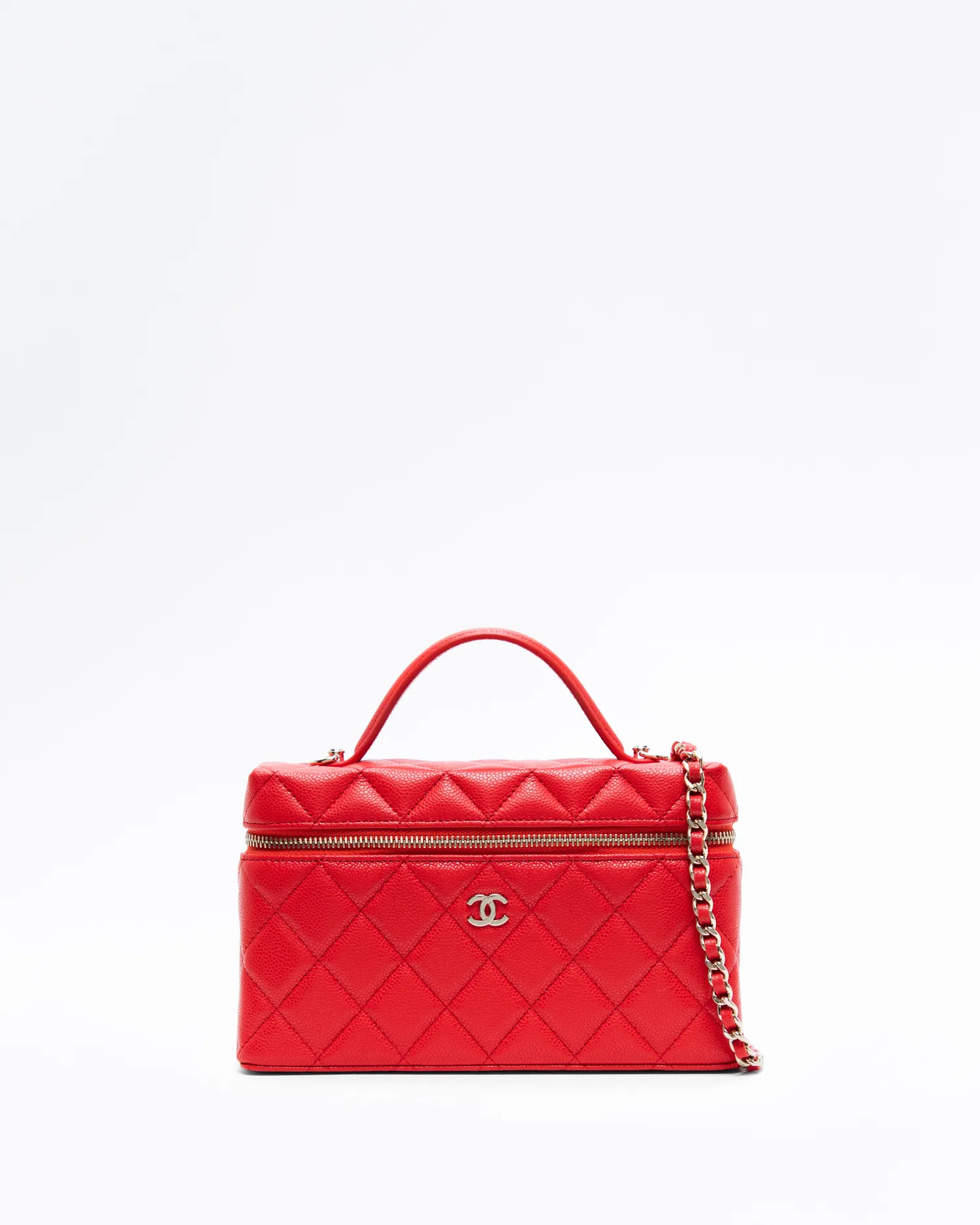 Caviar Slim Vanity Case with Chain