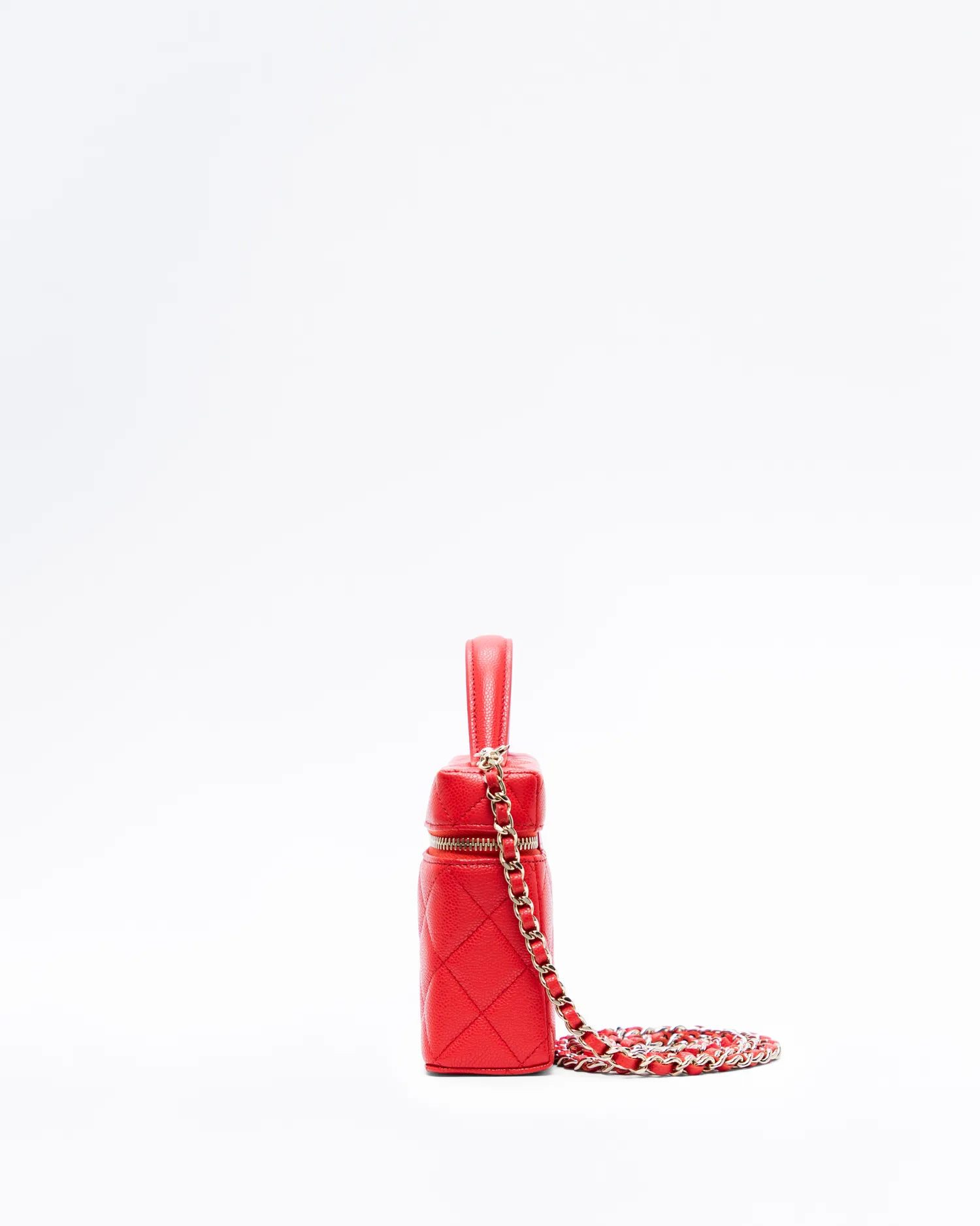 Caviar Slim Vanity Case with Chain