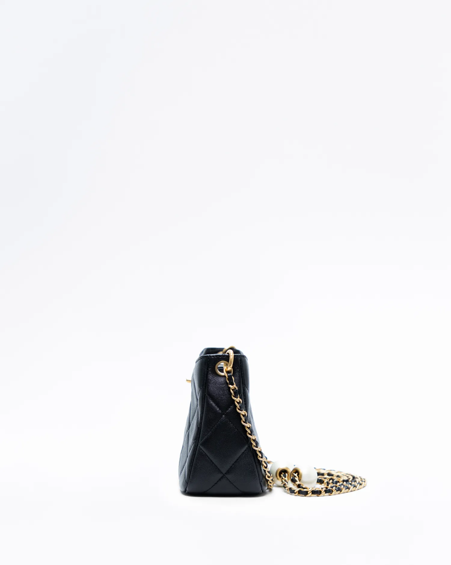 Lambskin Double Pearl Hobo Bag