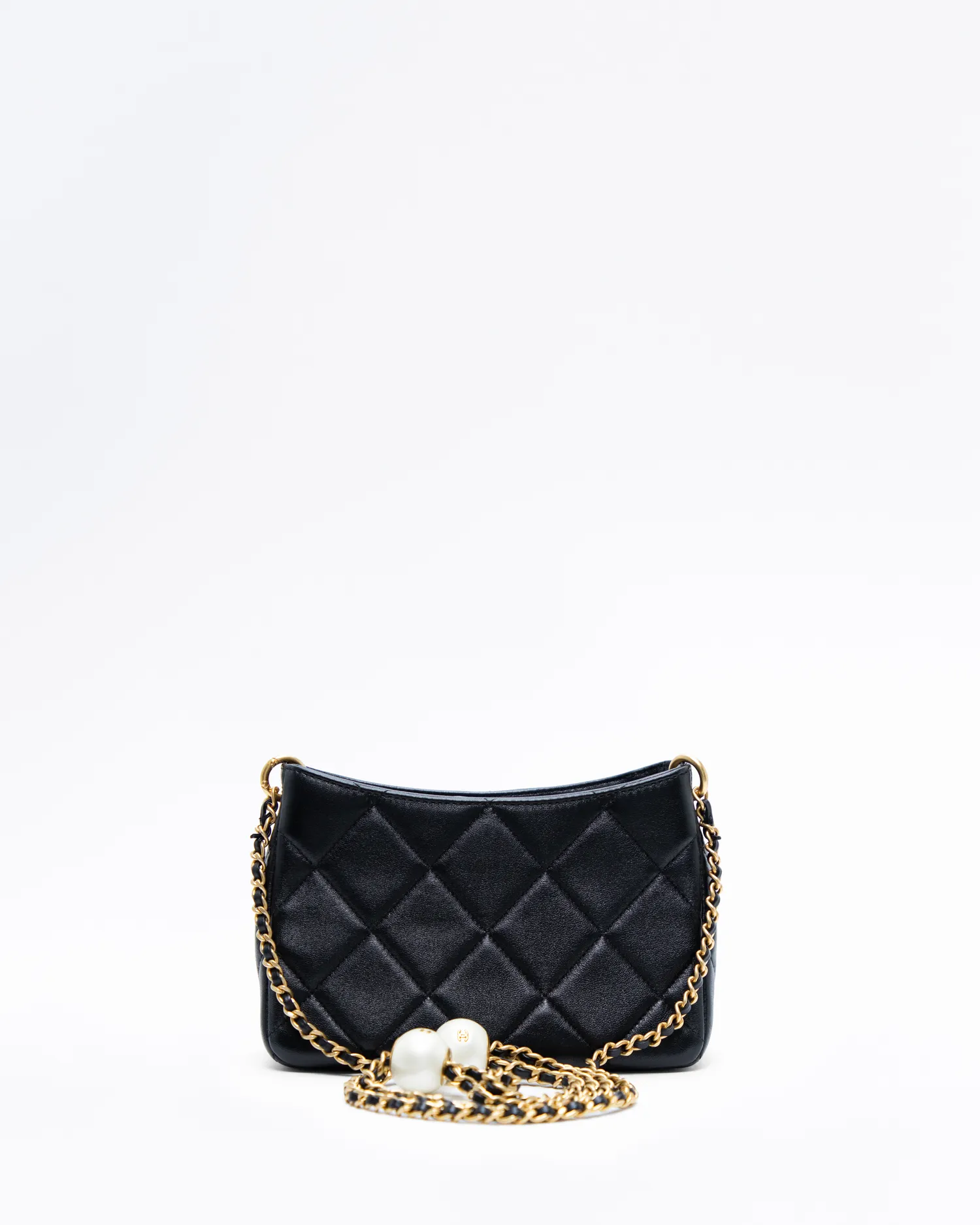 Lambskin Double Pearl Hobo Bag