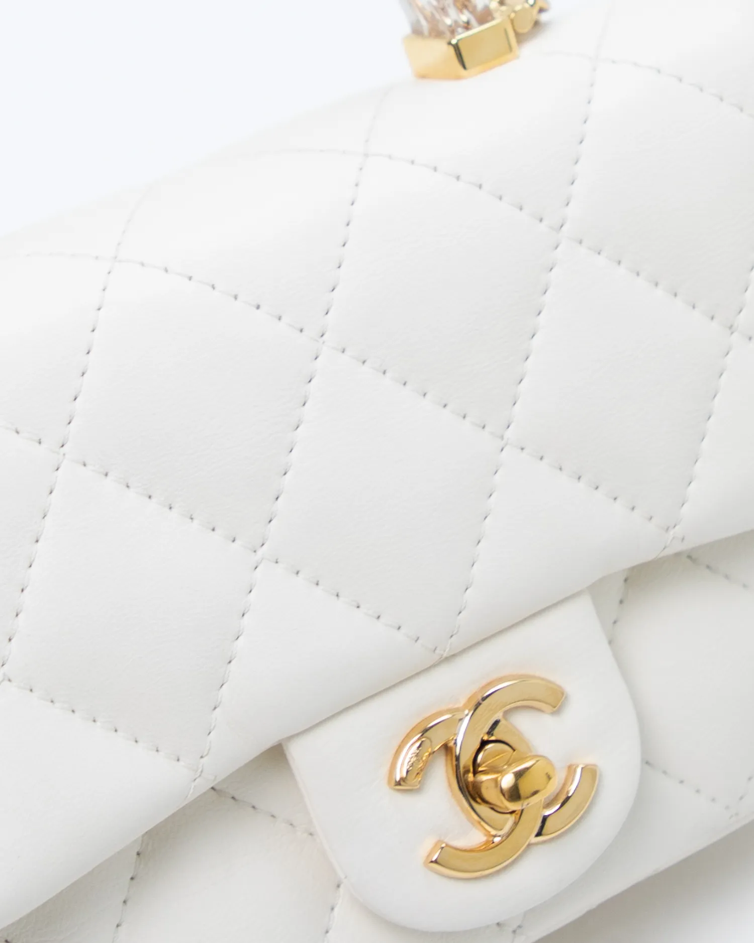 Resin Chain Top Handle Mini Flap Bag
