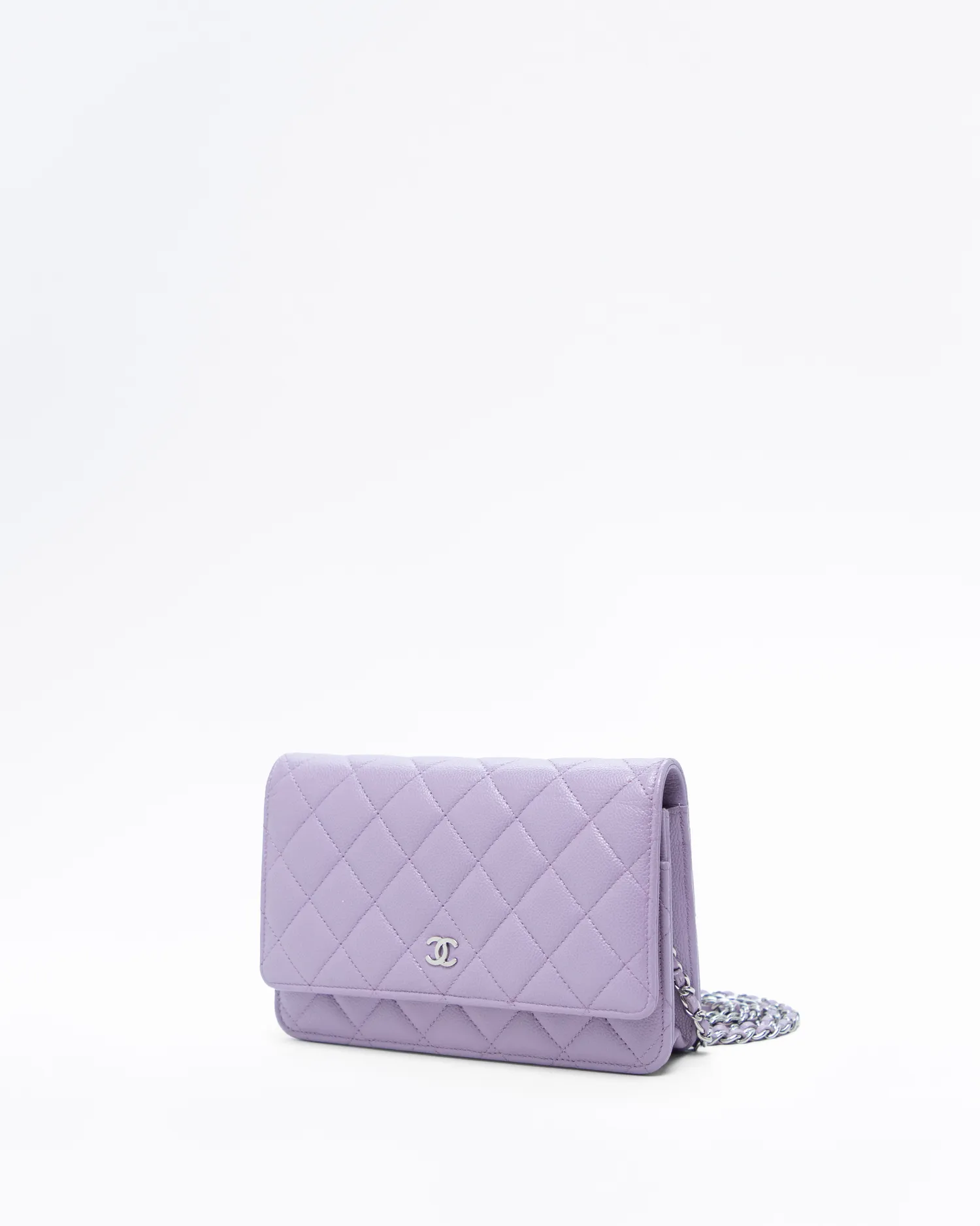 Caviar Quilted Wallet on a Chain