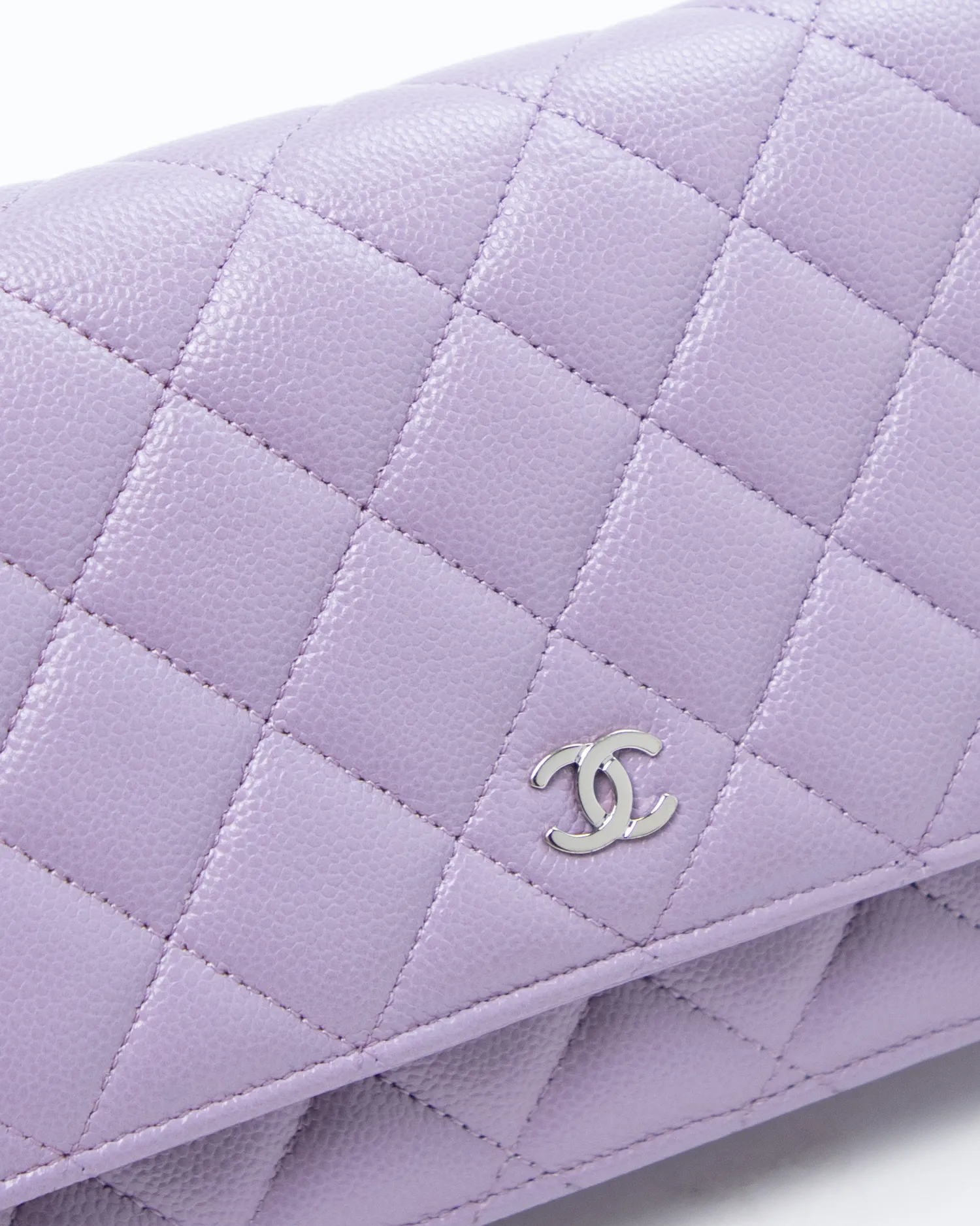Caviar Quilted Wallet on a Chain