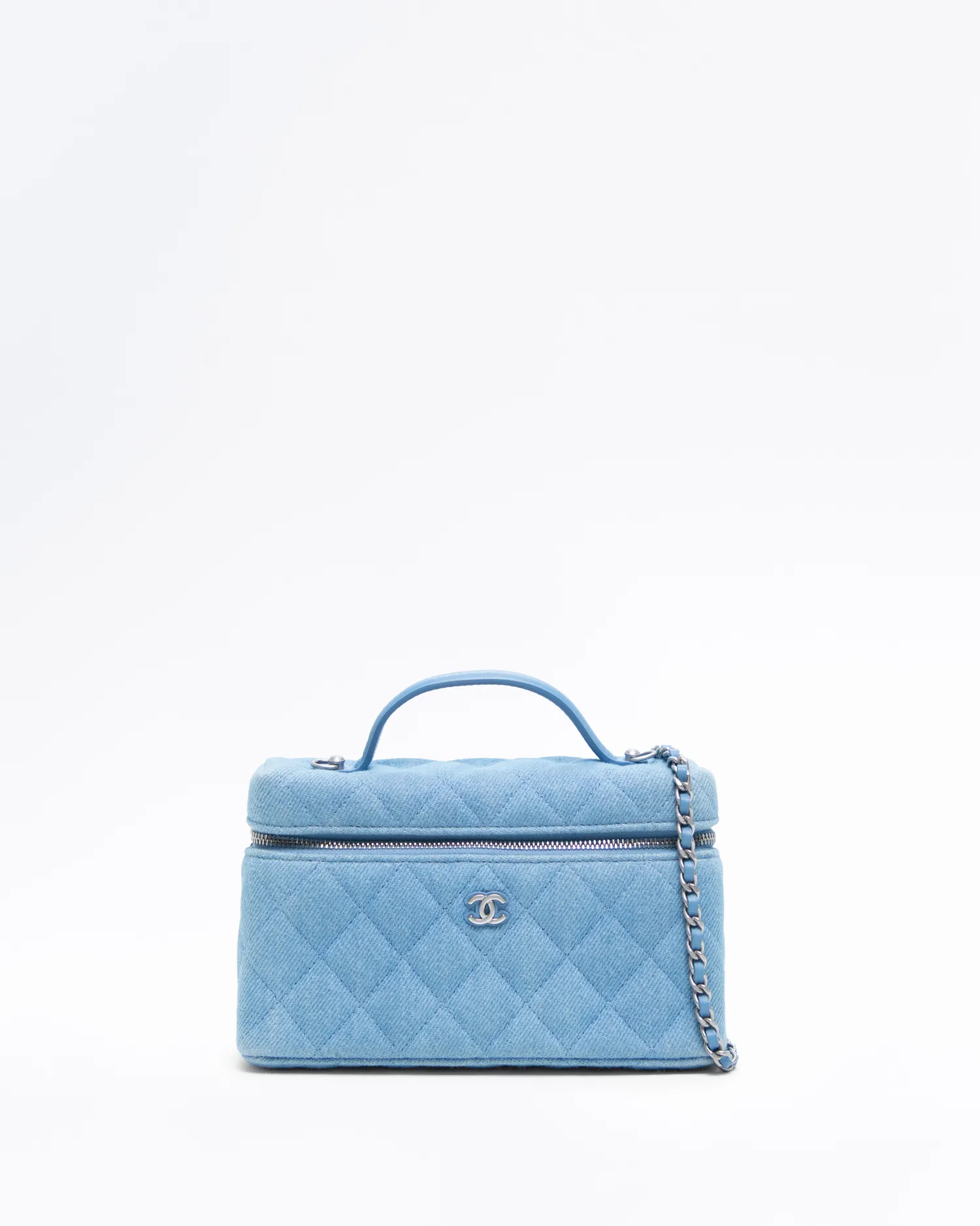 Denim Slim Vanity Case with Chain