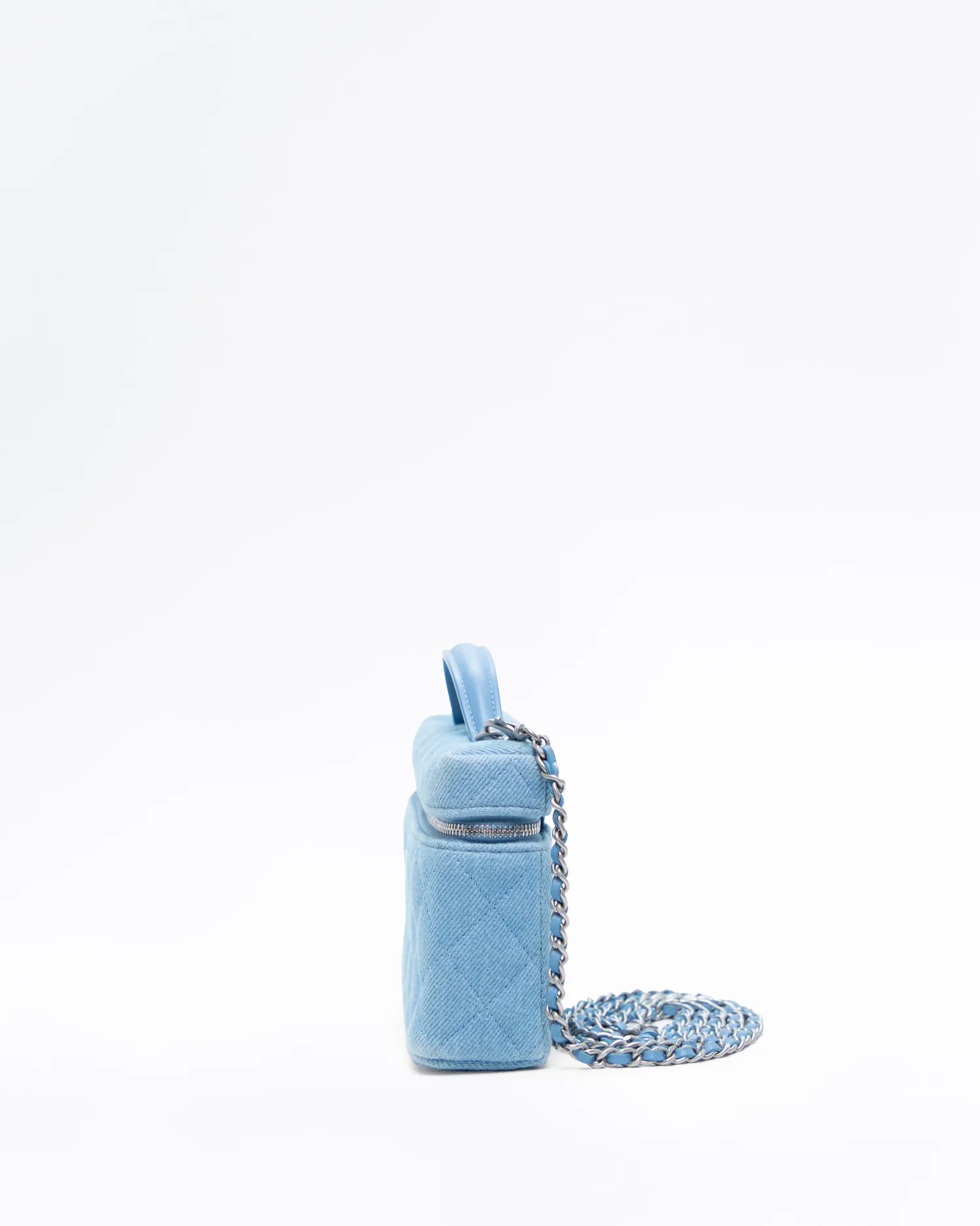 Denim Slim Vanity Case with Chain