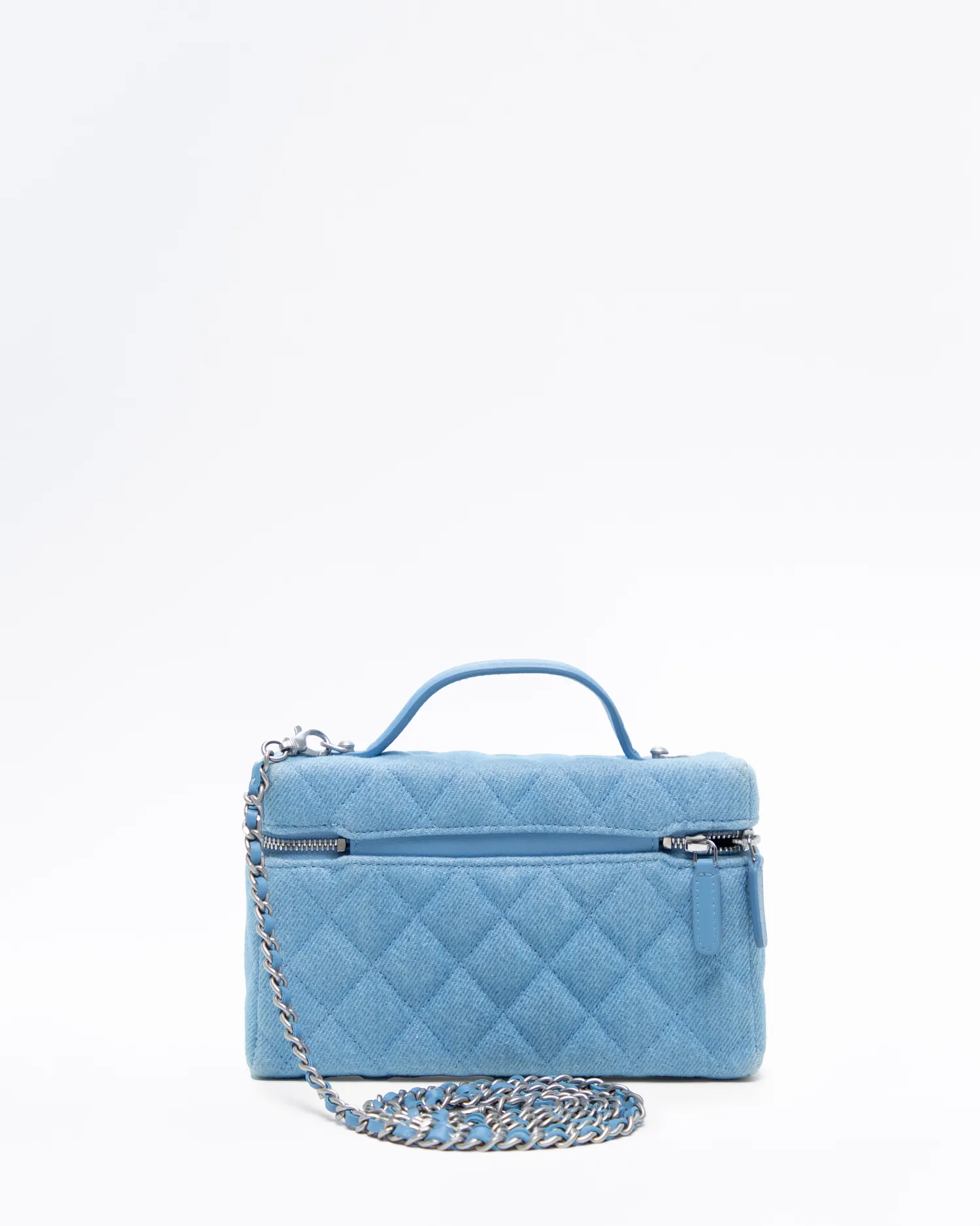 Denim Slim Vanity Case with Chain