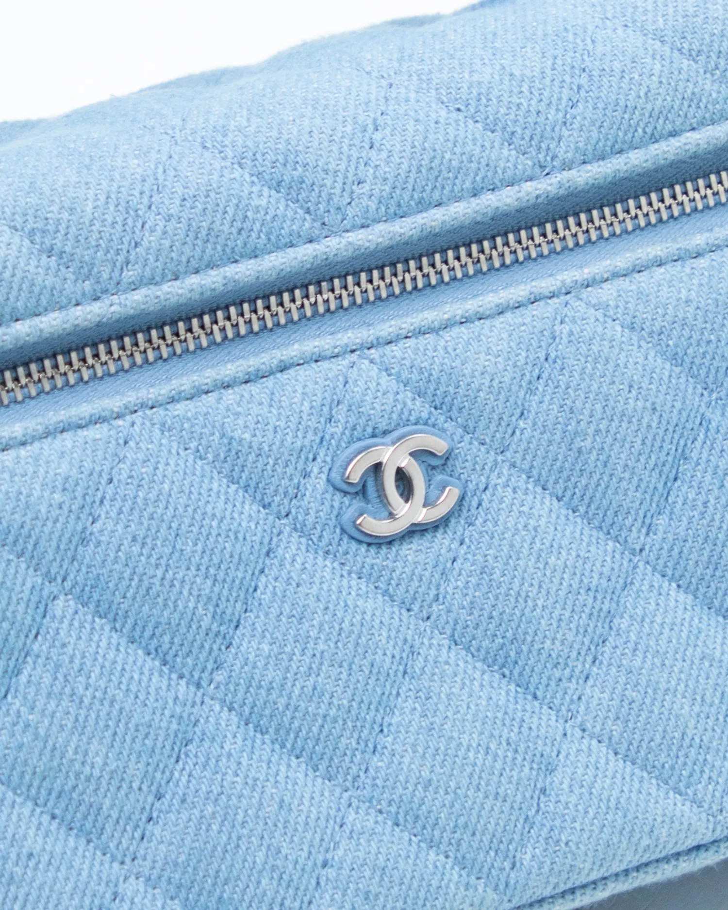 Denim Slim Vanity Case with Chain